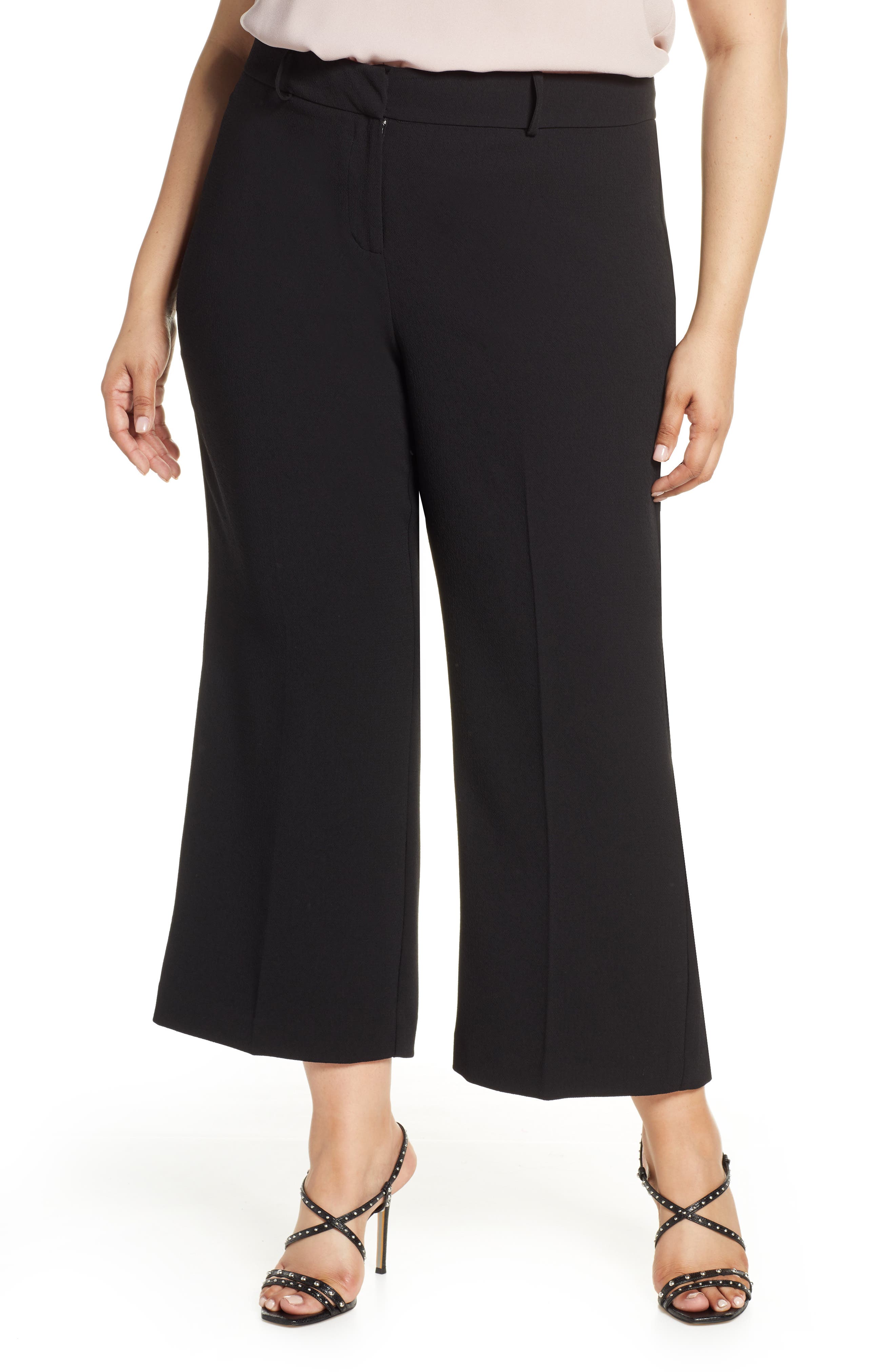 Plus Size 1.state Kick Flare Crop Pants, Black