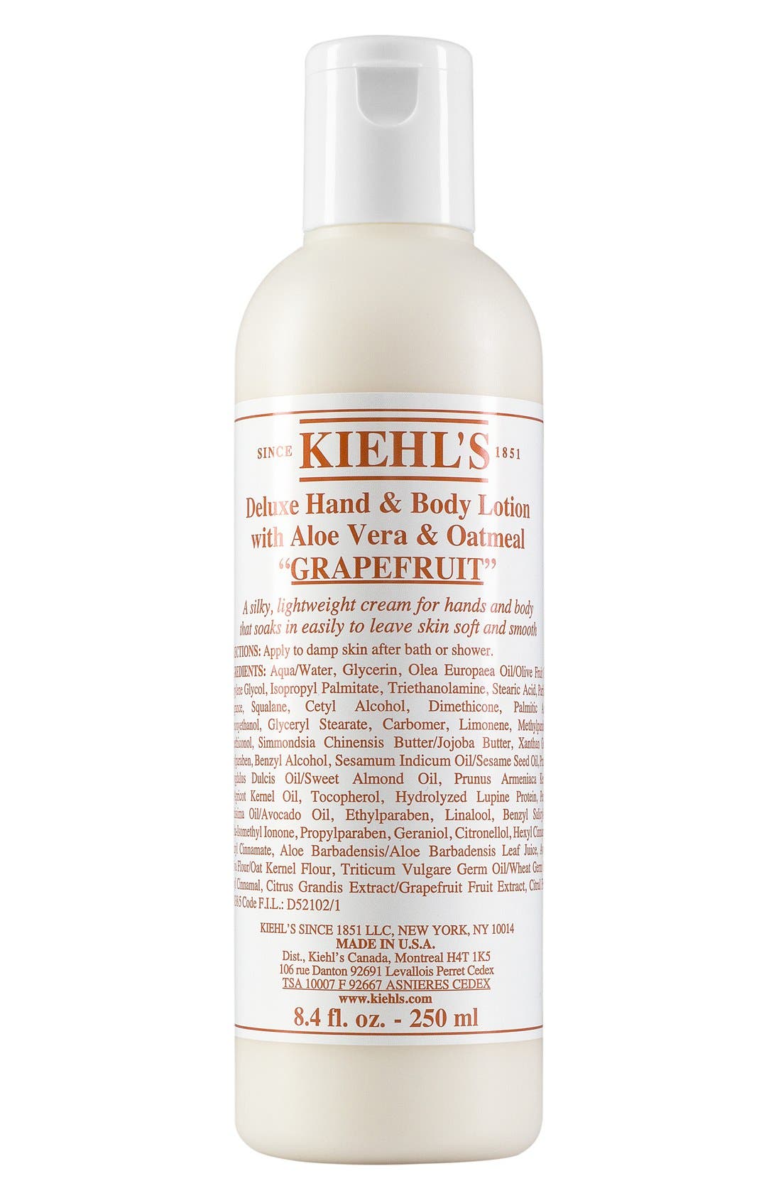 Kiehl's Since 1851 Deluxe Hand & Body Lotion with Aloe Vera & Oatmeal