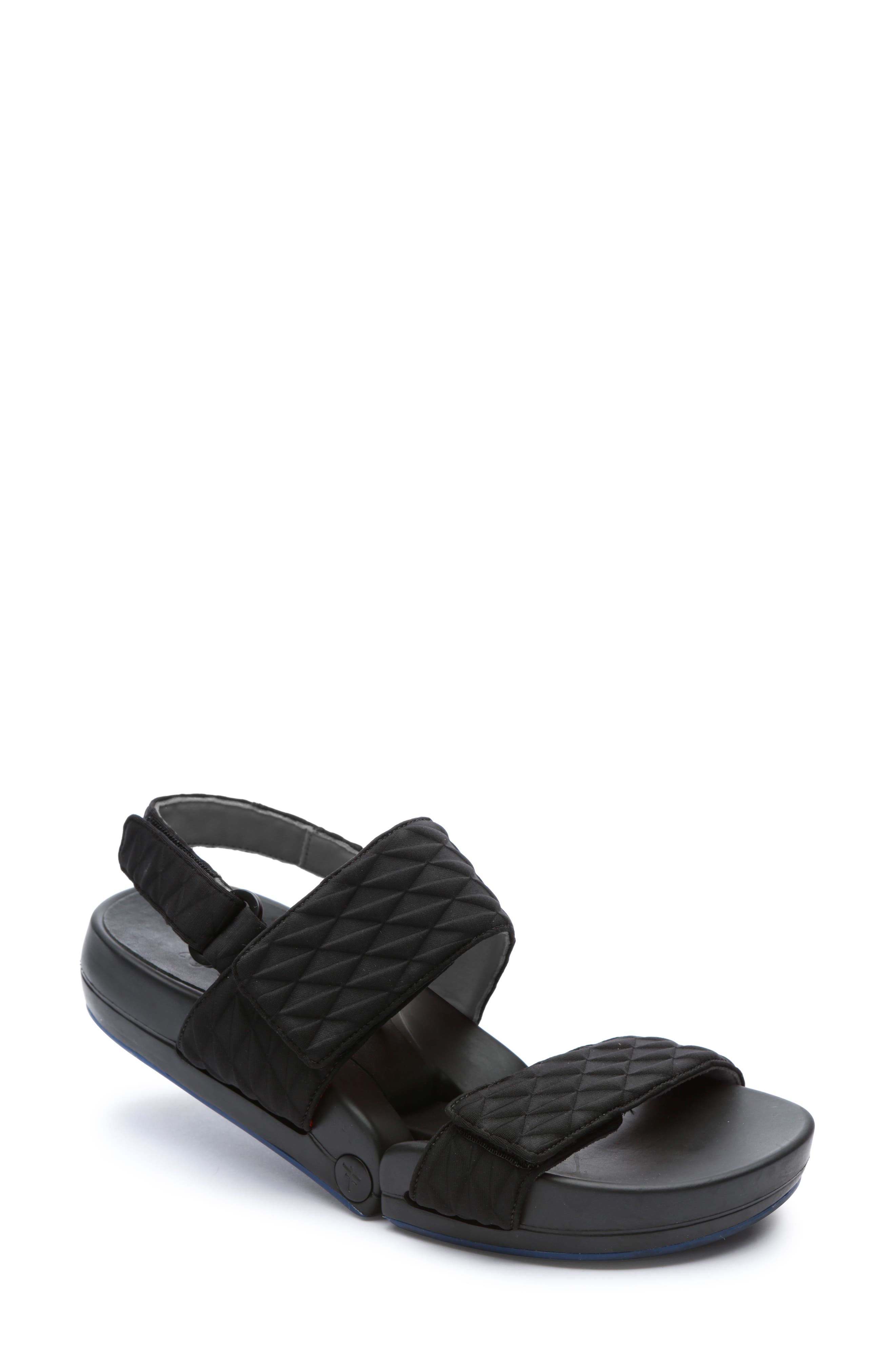 Figs By Figueroa Figulous Diamond Embossed Sandal Black