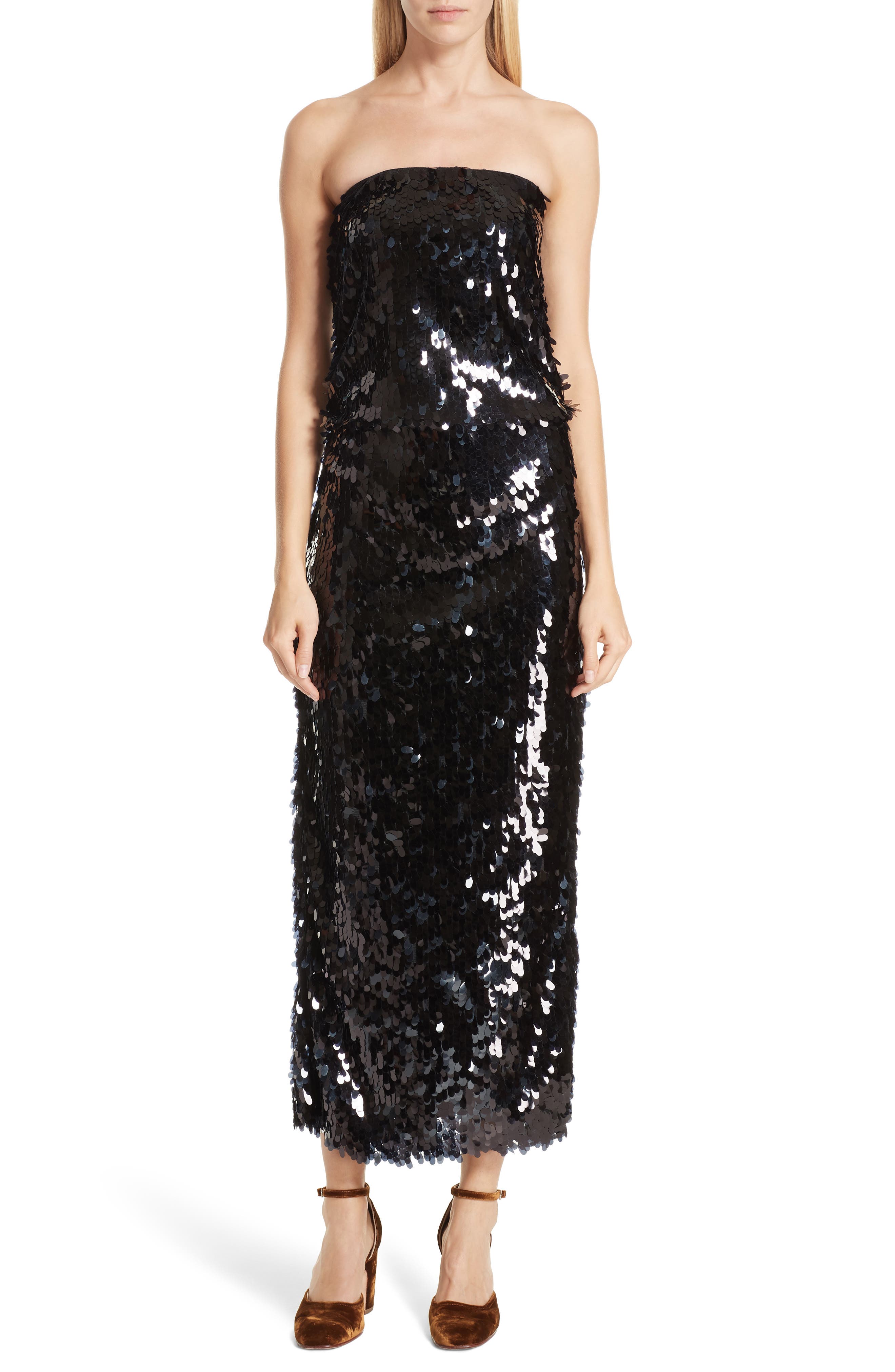 Rachel Comey Destra Strapless Sequin Dress