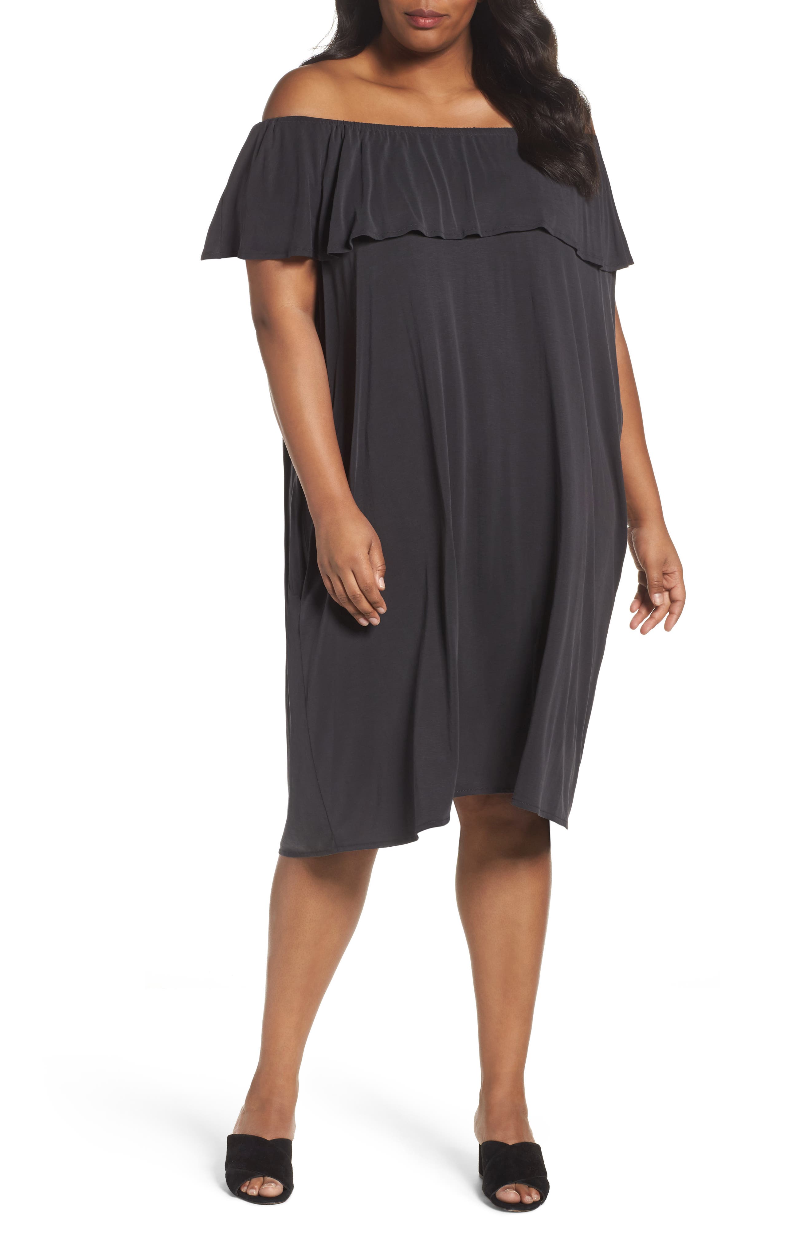Plus Size Nic+Zoe Boardwalk Convertible Jersey Dress, Black