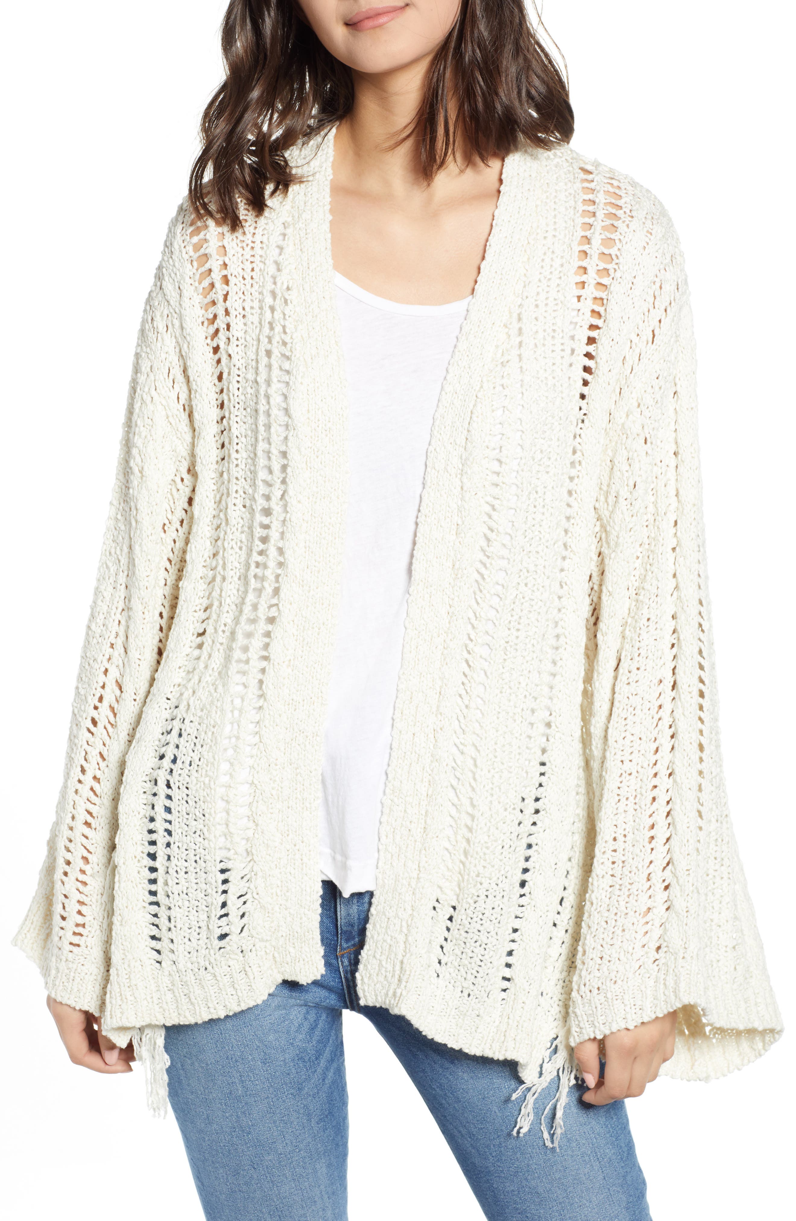 Cupcakes And Cashmere Tops ROSEWOOD DROP NEEDLE CARDIGAN