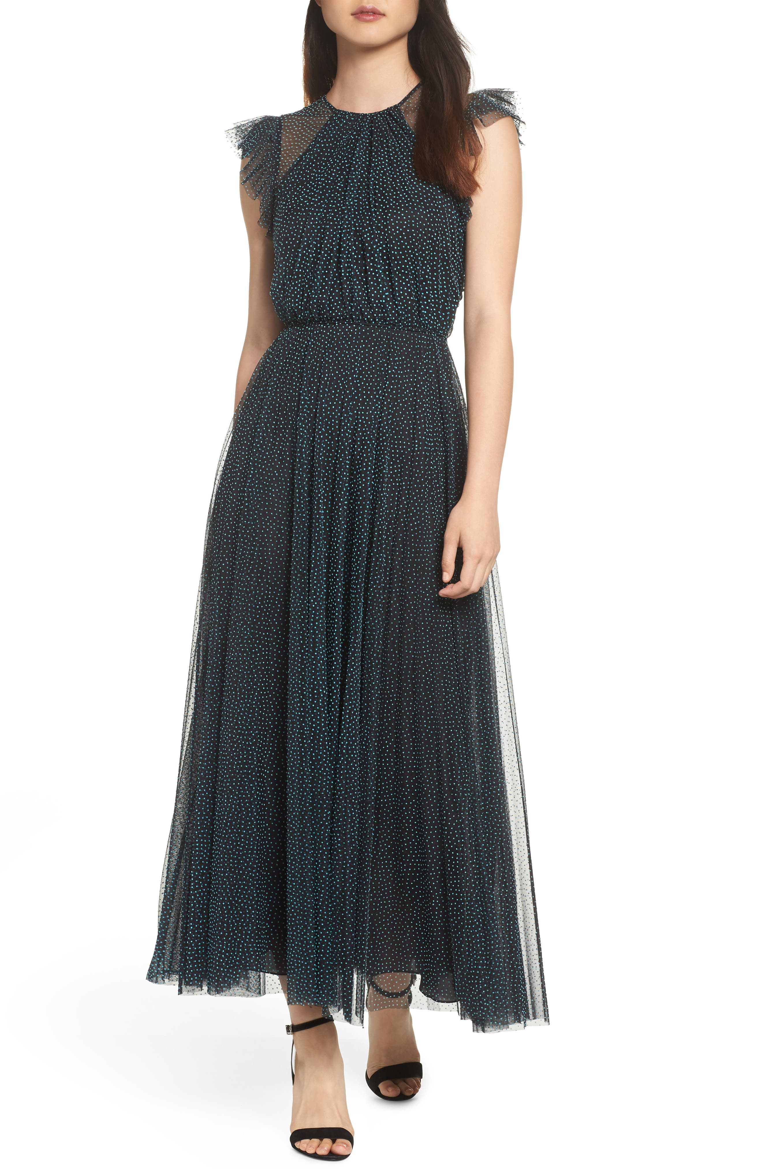 Jill Jill Stuart Flocked Dot Tulle Dress