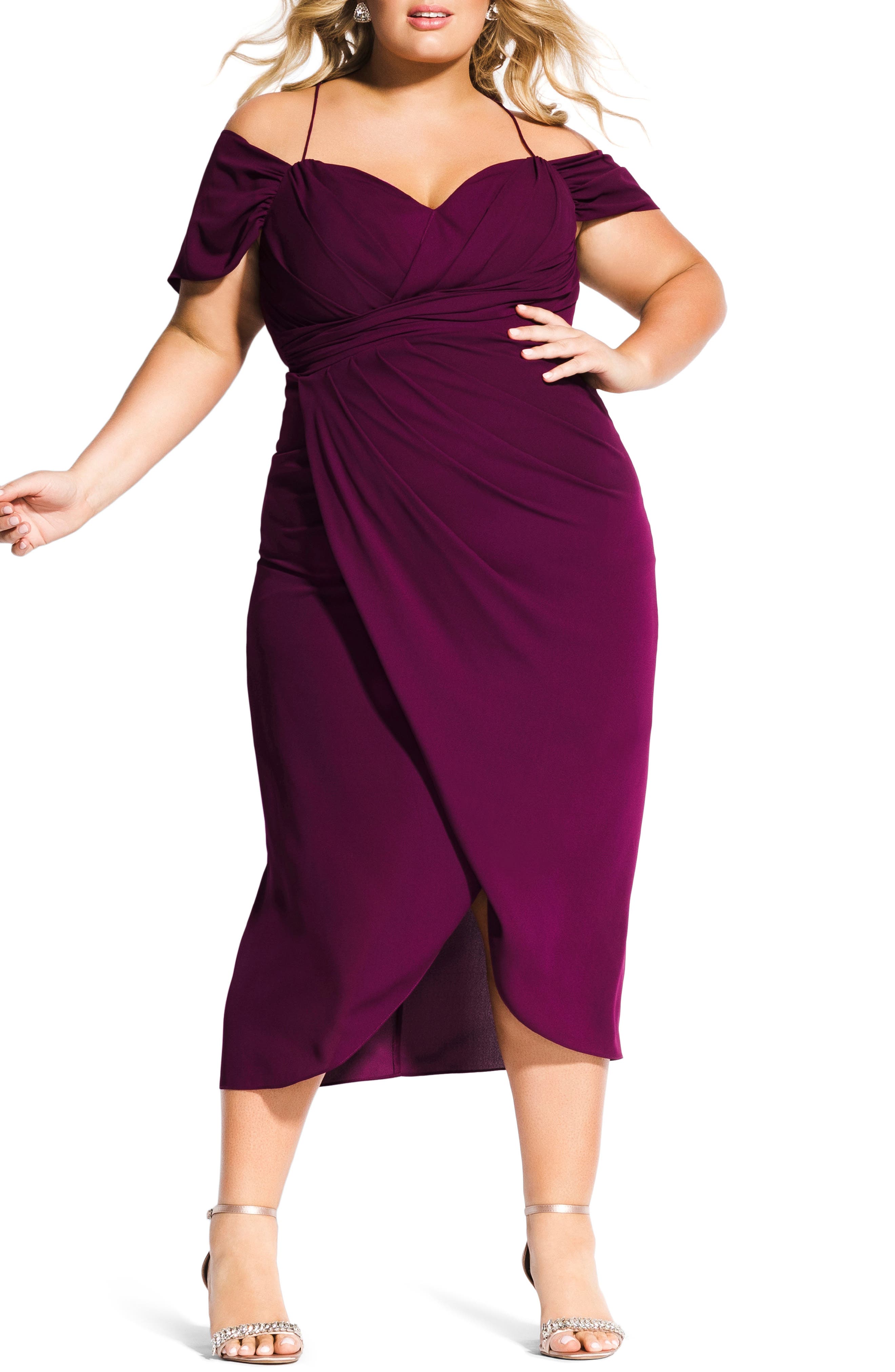entwine cold shoulder maxi dress