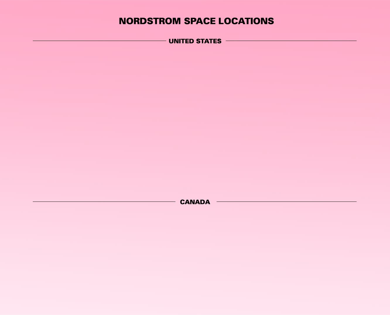 Nordstrom SPACE Locations