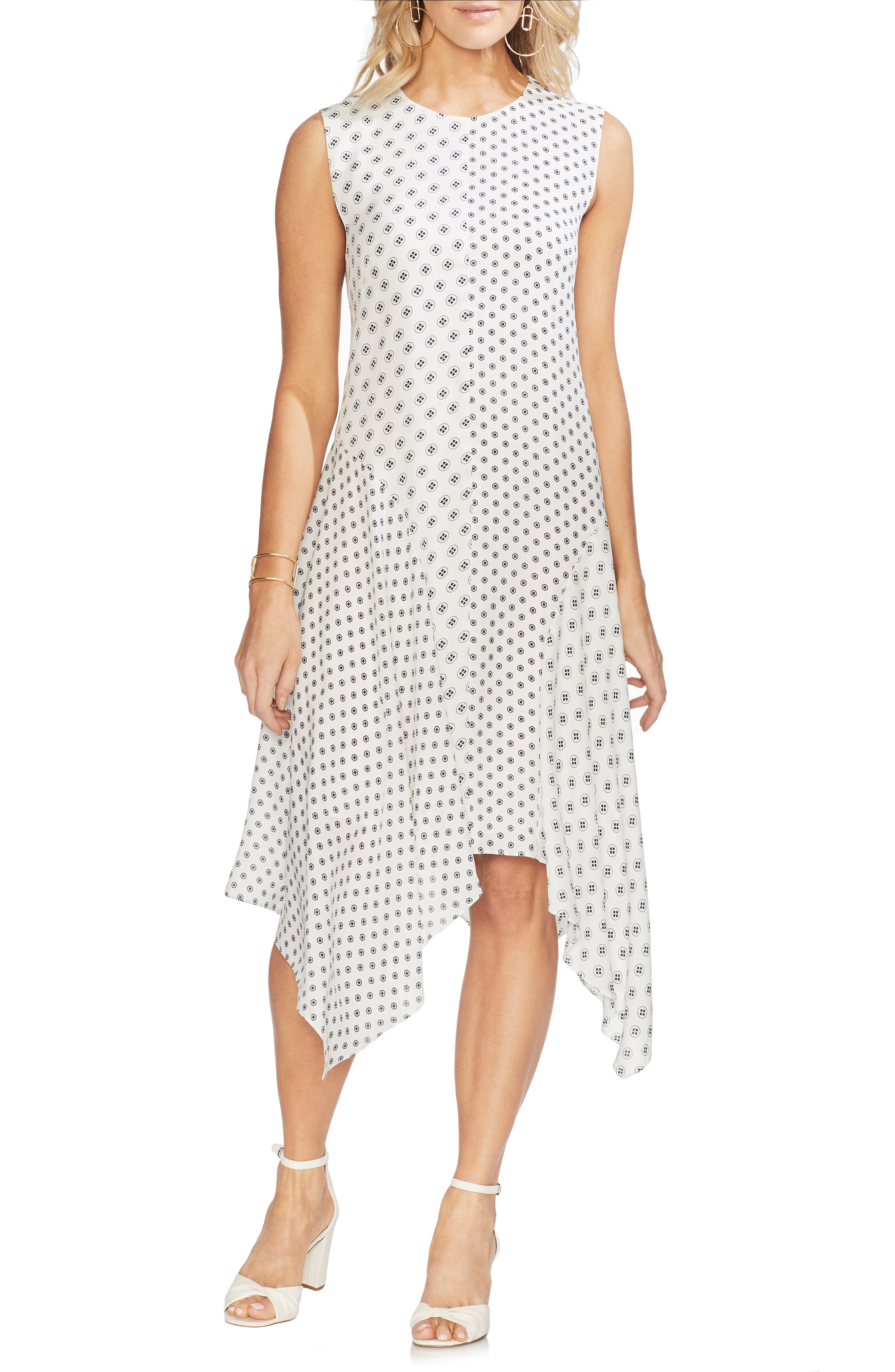 Vince Camuto Geo Asymmetrical Dress, Ivory