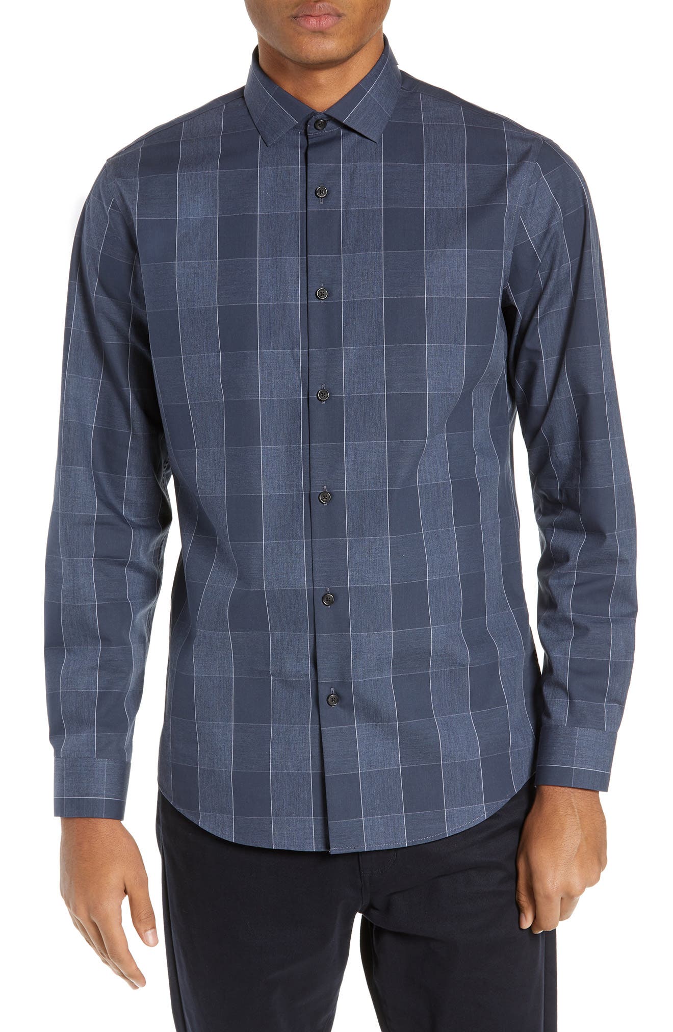 Calibrate Grid Check Sport Shirt