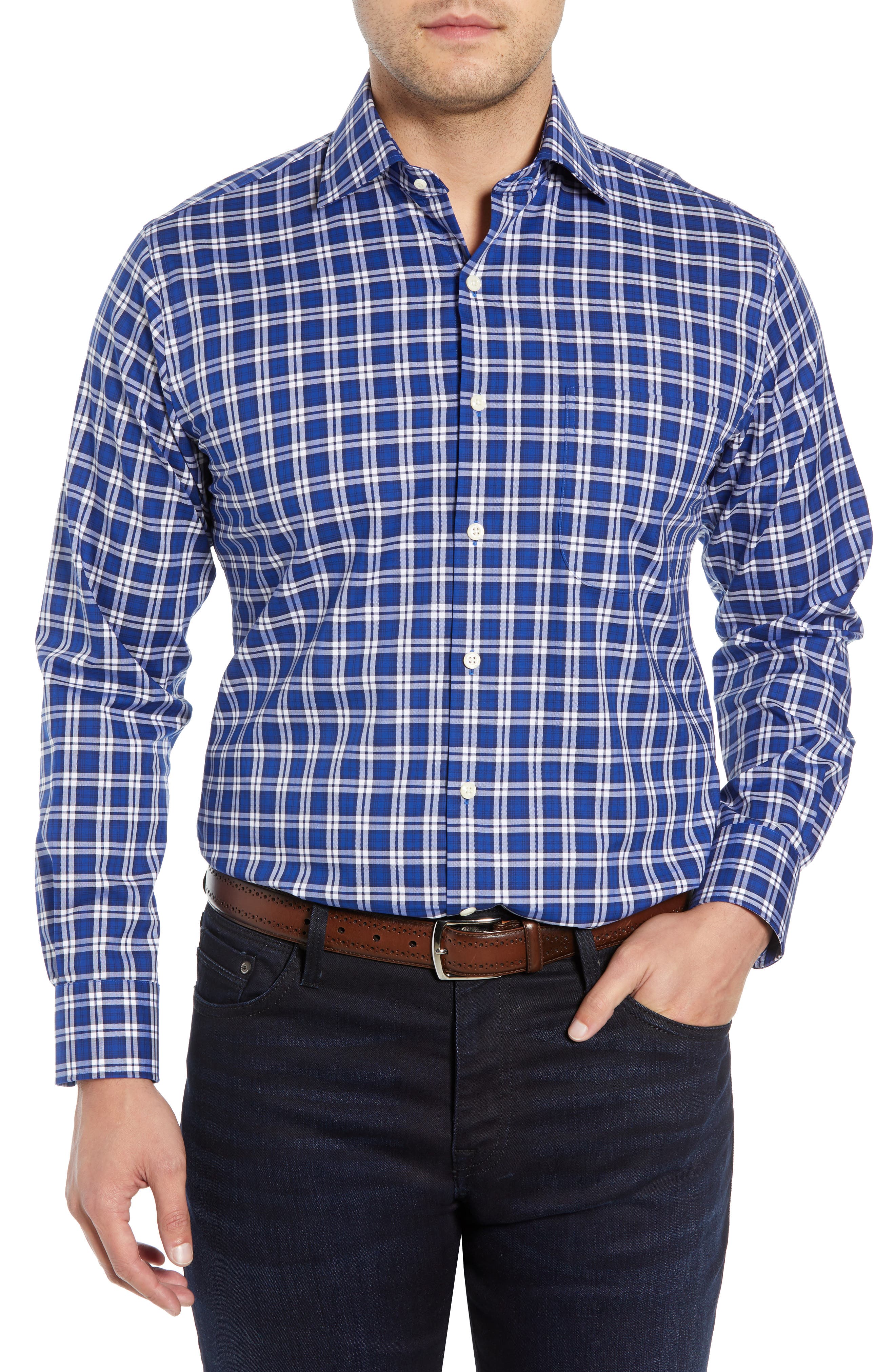 Peter Millar T-shirts SANTO PLAID SPORT SHIRT