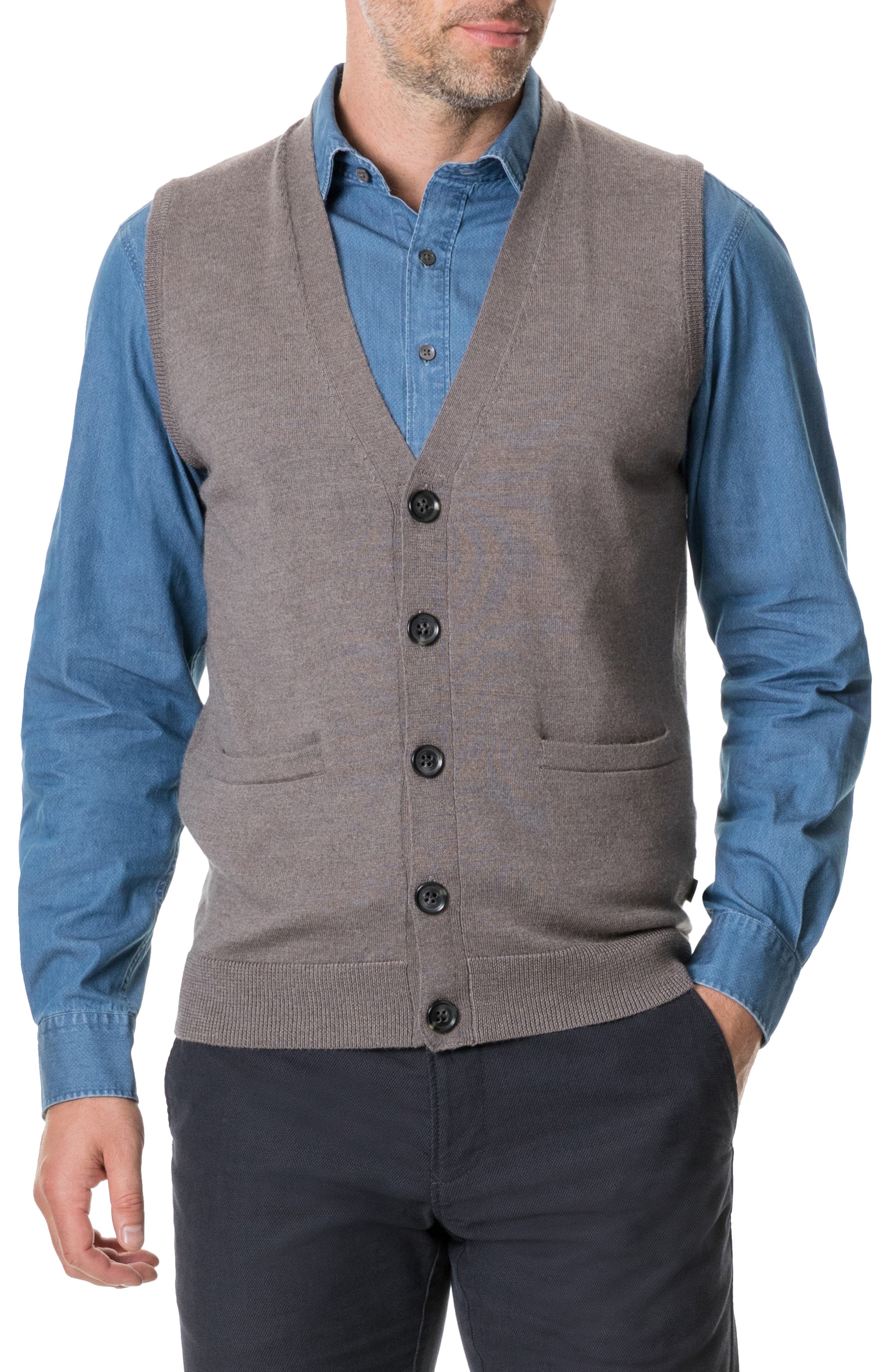 Rodd & Gunn Haywards Merino Wool Sweater Vest, Brown