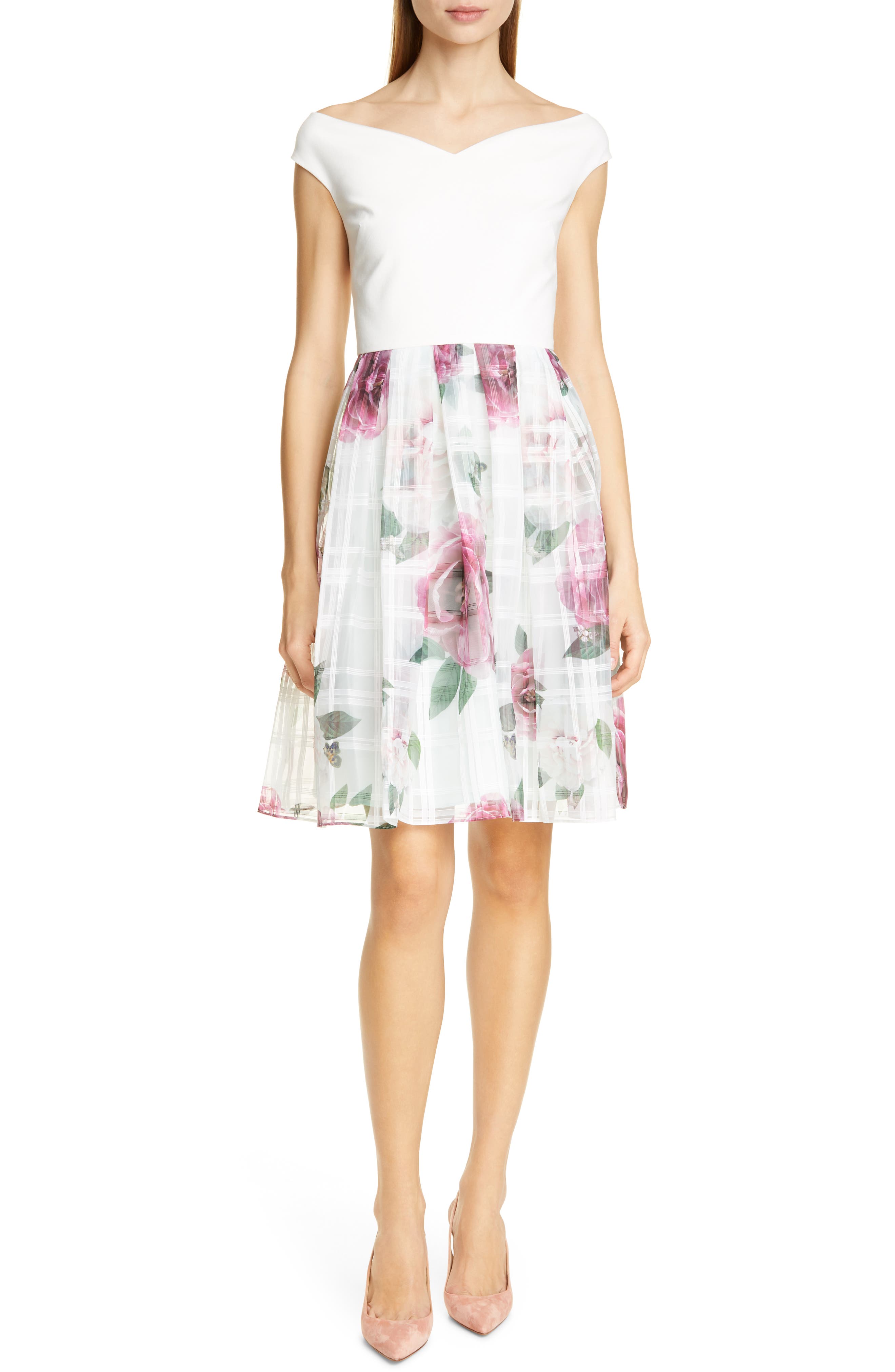 Ted Baker London Licious Magnificent Fit & Flare Dress, Green