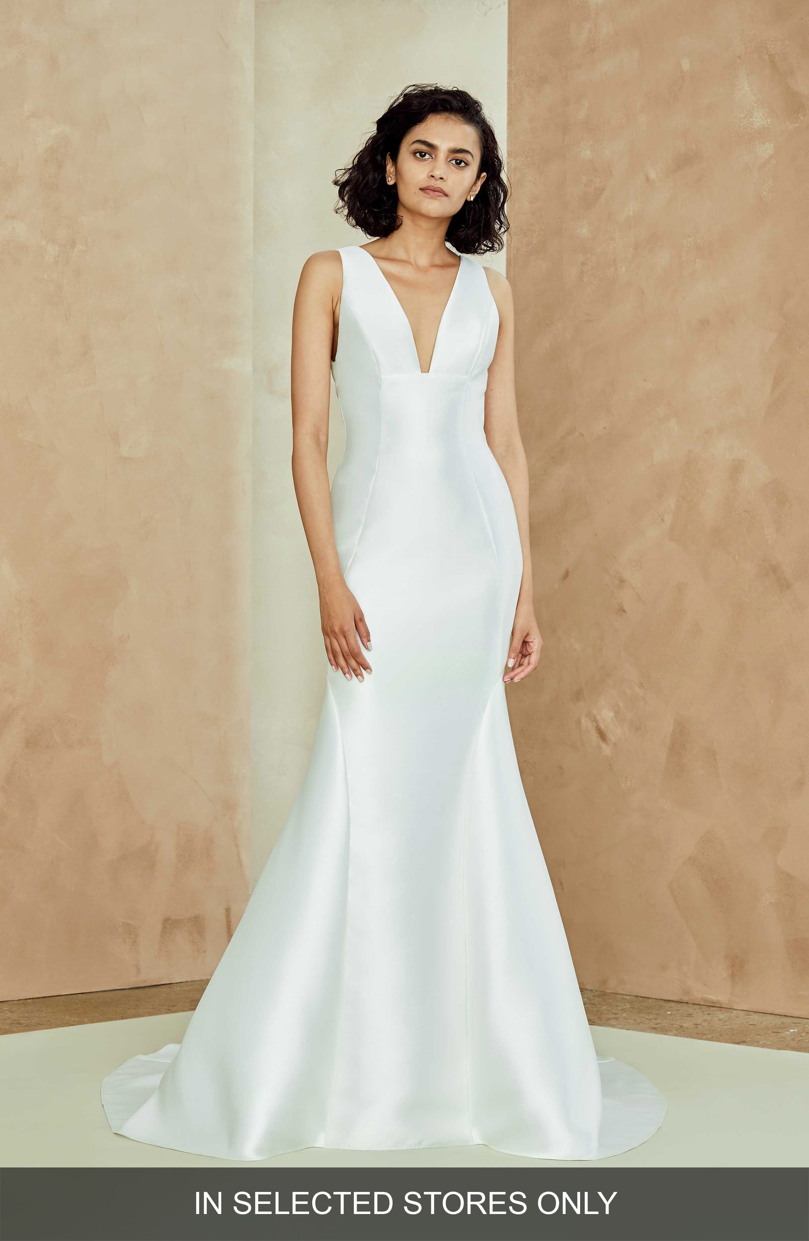 Nouvelle Amsale Lydia Mikado Trumpet Gown, Size - White