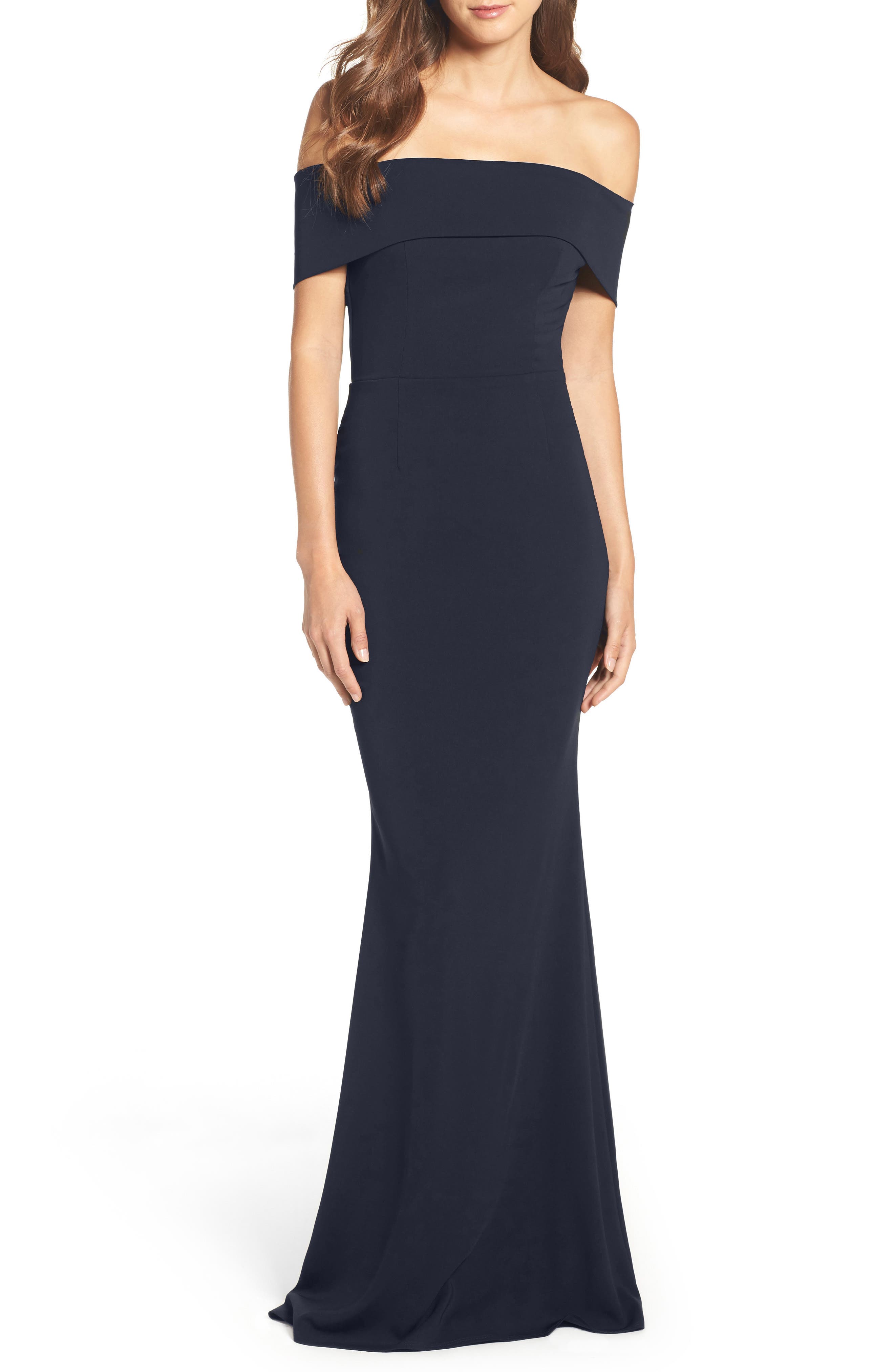 Katie May Legacy Crepe Body-Con Gown, Blue