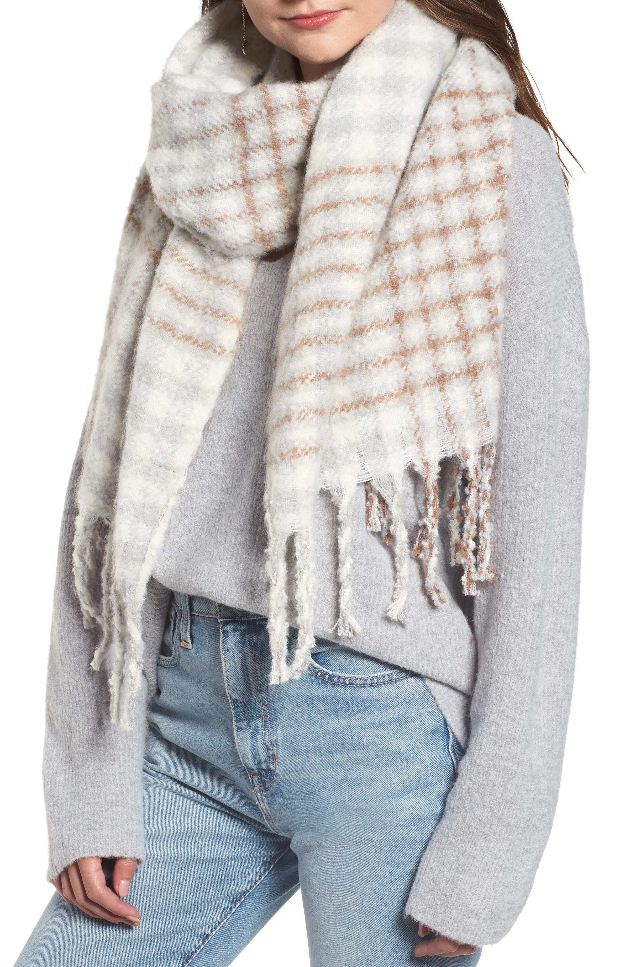 Something Navy Check Blanket Scarf (Nordstrom Exclusive) | Nordstrom