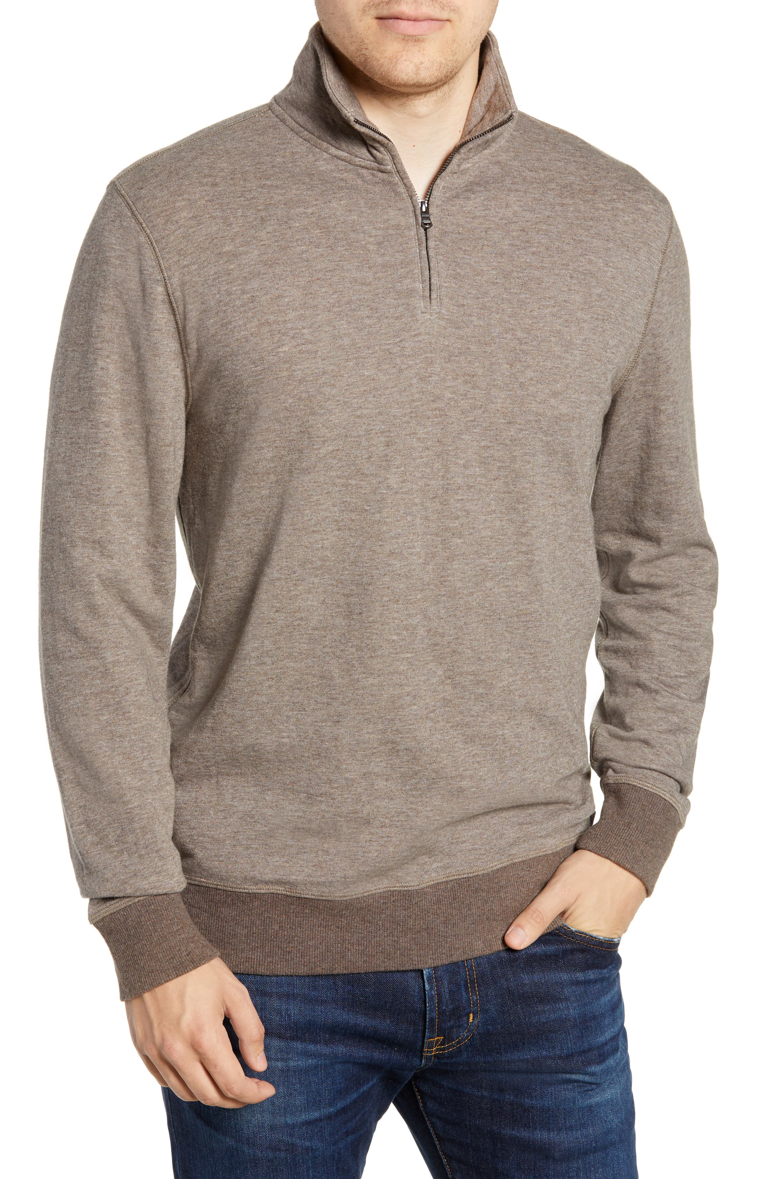 Faherty Dual Knit Regular Fit Quarter Zip Pullover