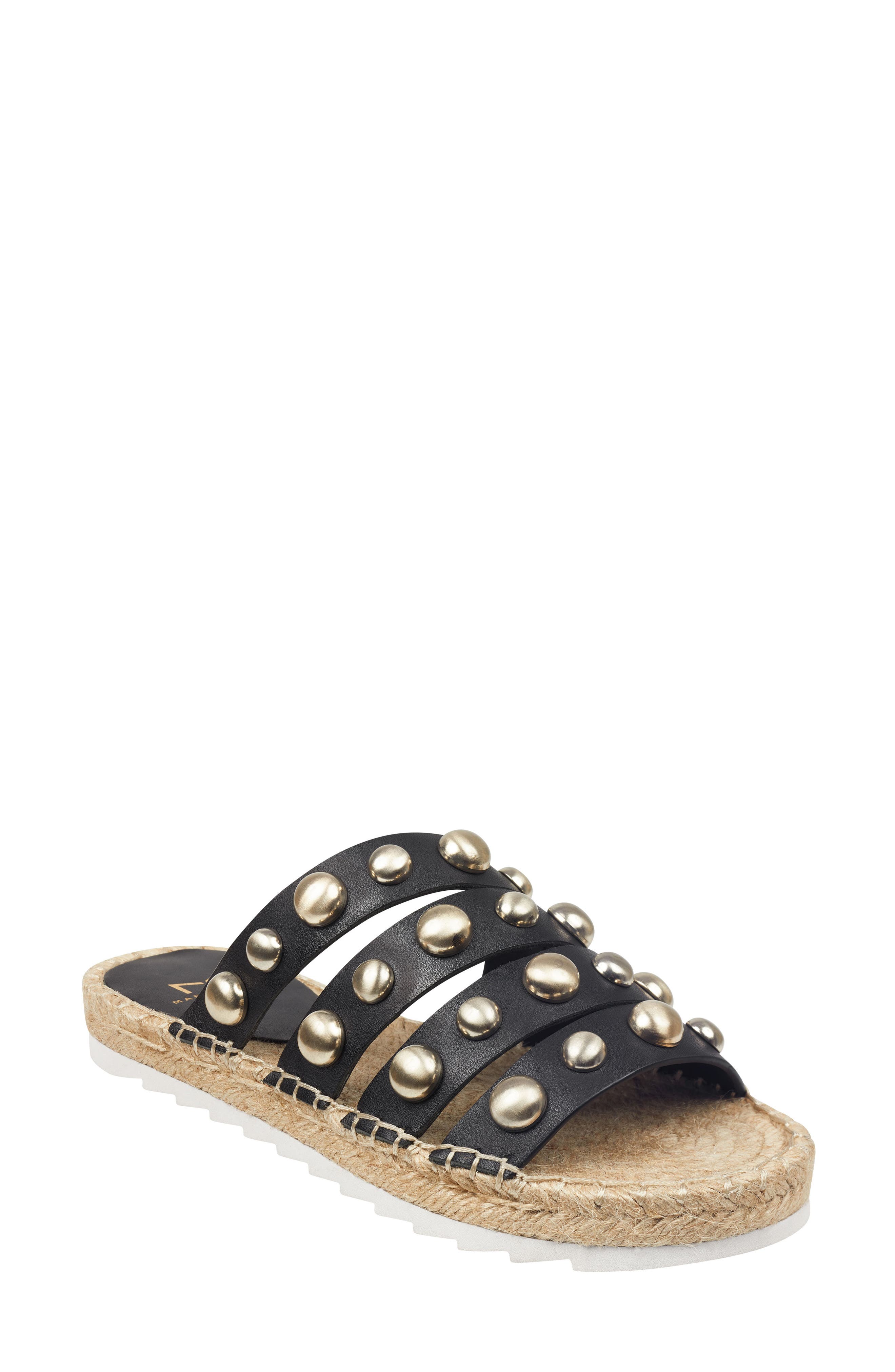 Marc Fisher Ltd Brandie Strappy Studded Slide Sandal, Black