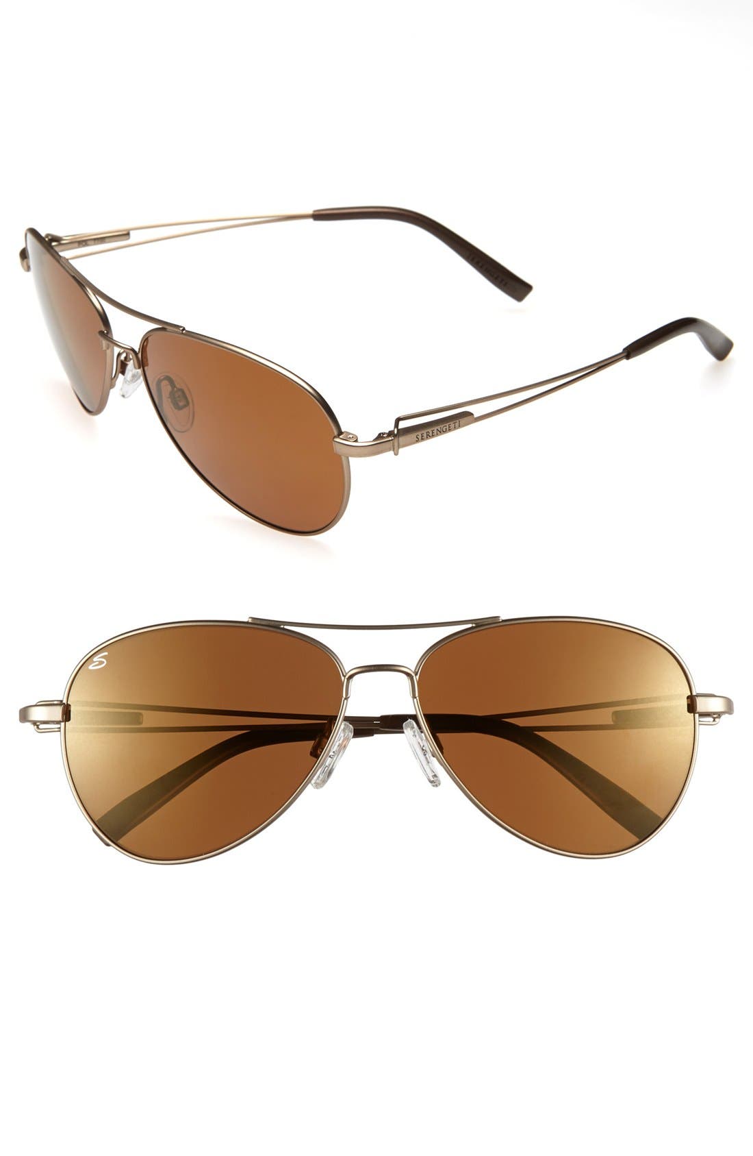 Serengeti Polarized 60mm Aviator Sunglasses Nordstrom
