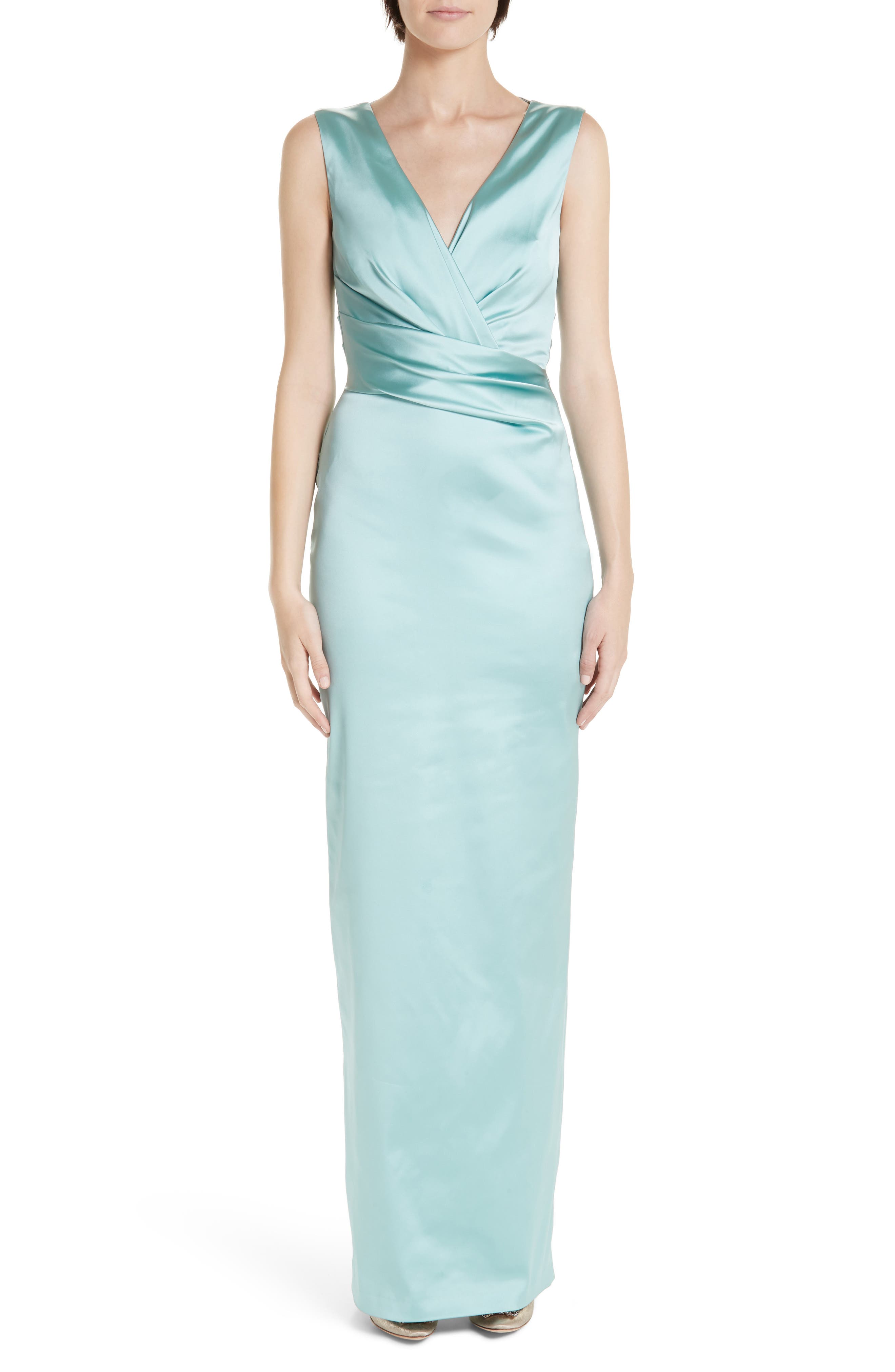 Talbot Runhof Stretch Duchess Satin Gown, Blue