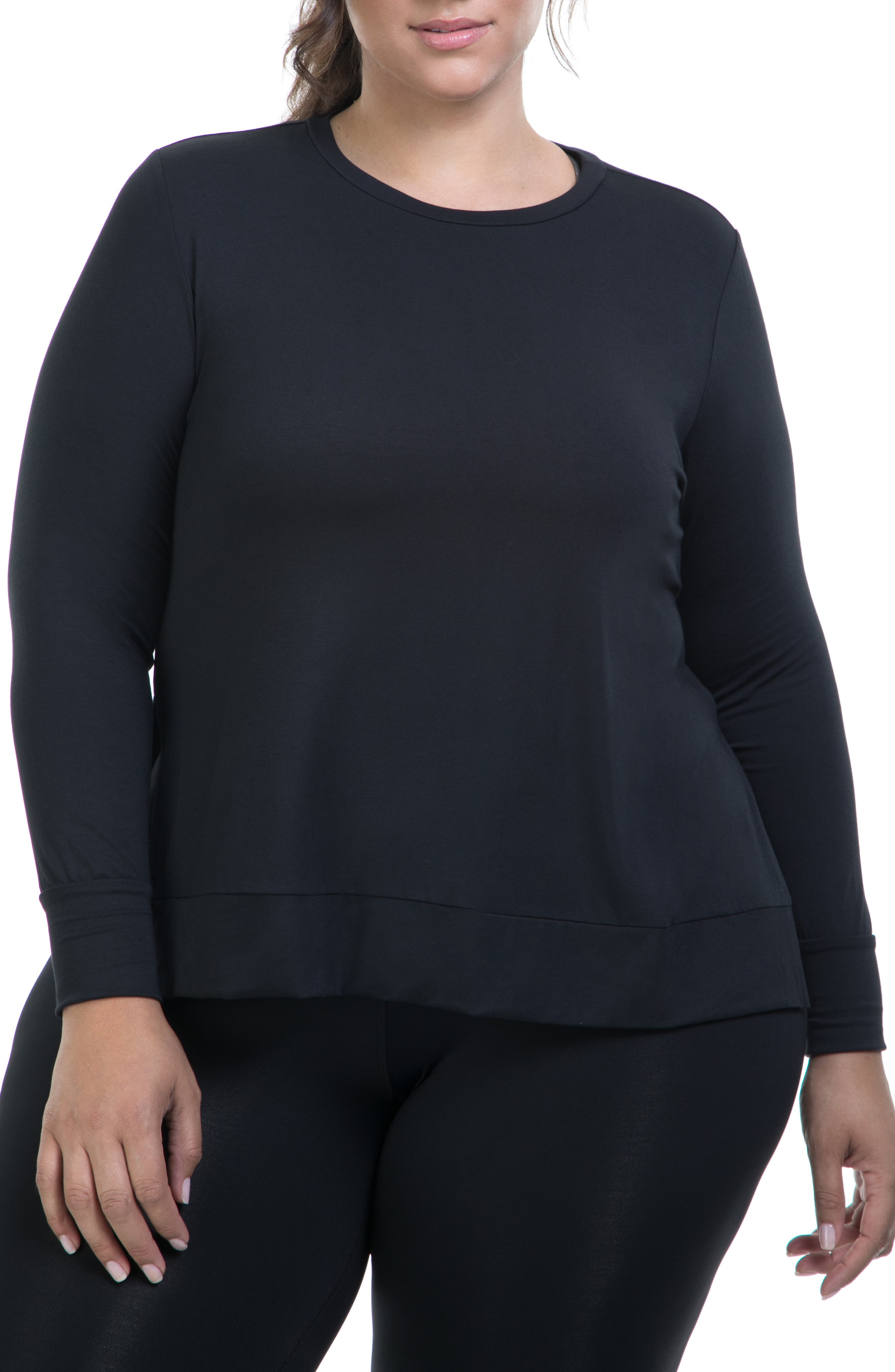 Plus Size Lola Getts Side Slit Tee, Black