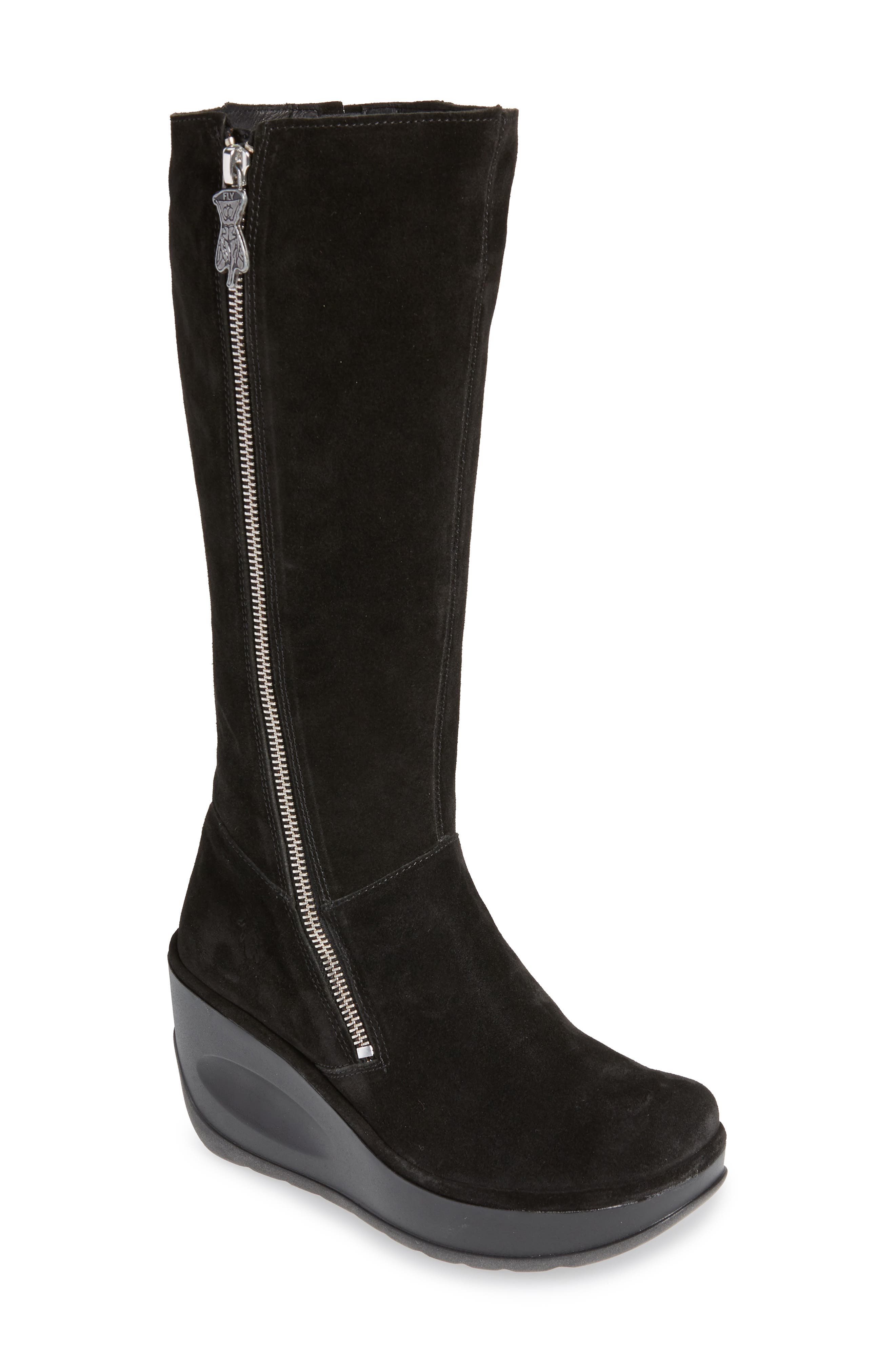 Fly London Jate Wedge Boot - Black
