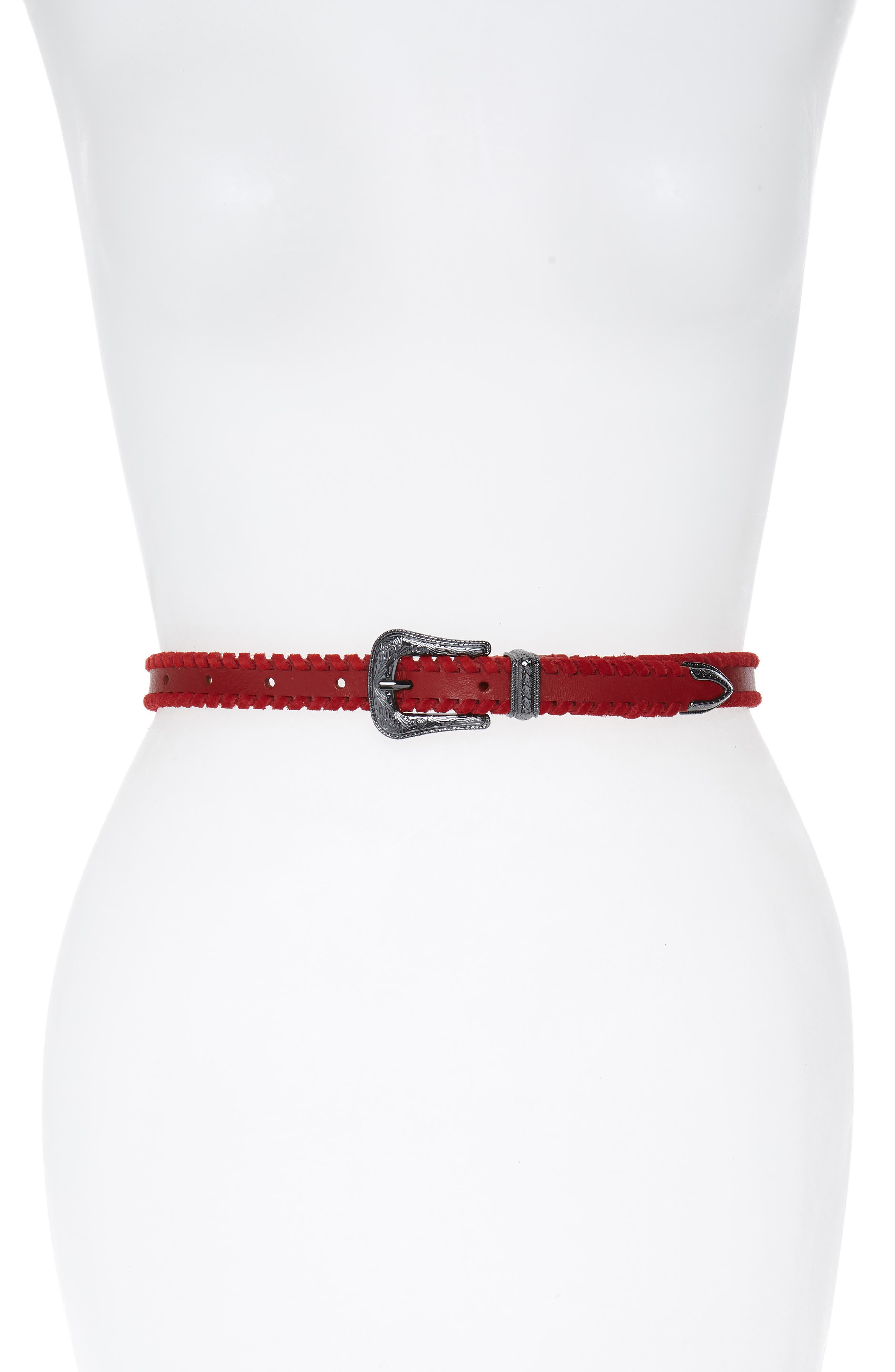 Rebecca Minkoff Whipstitch Leather Belt, Scarlett