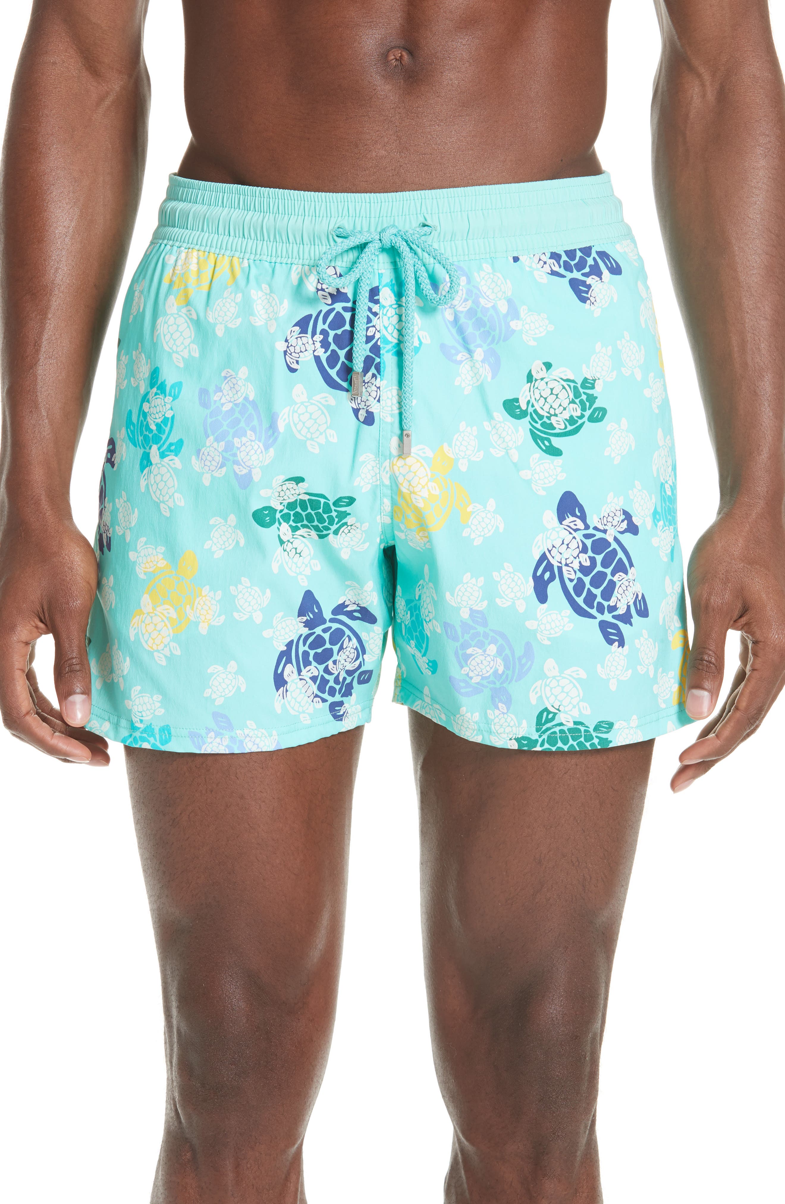 Vilebrequin Glow In The Dark Turtle Dance Swim Trunks, Blue
