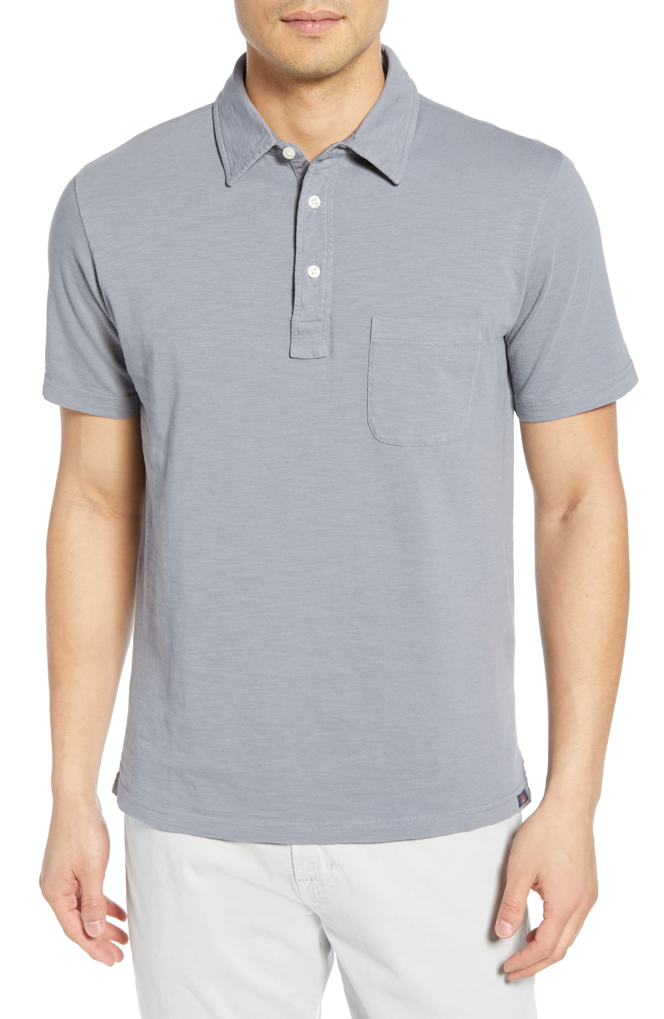 Faherty Sunwashed Regular Fit Polo, Blue