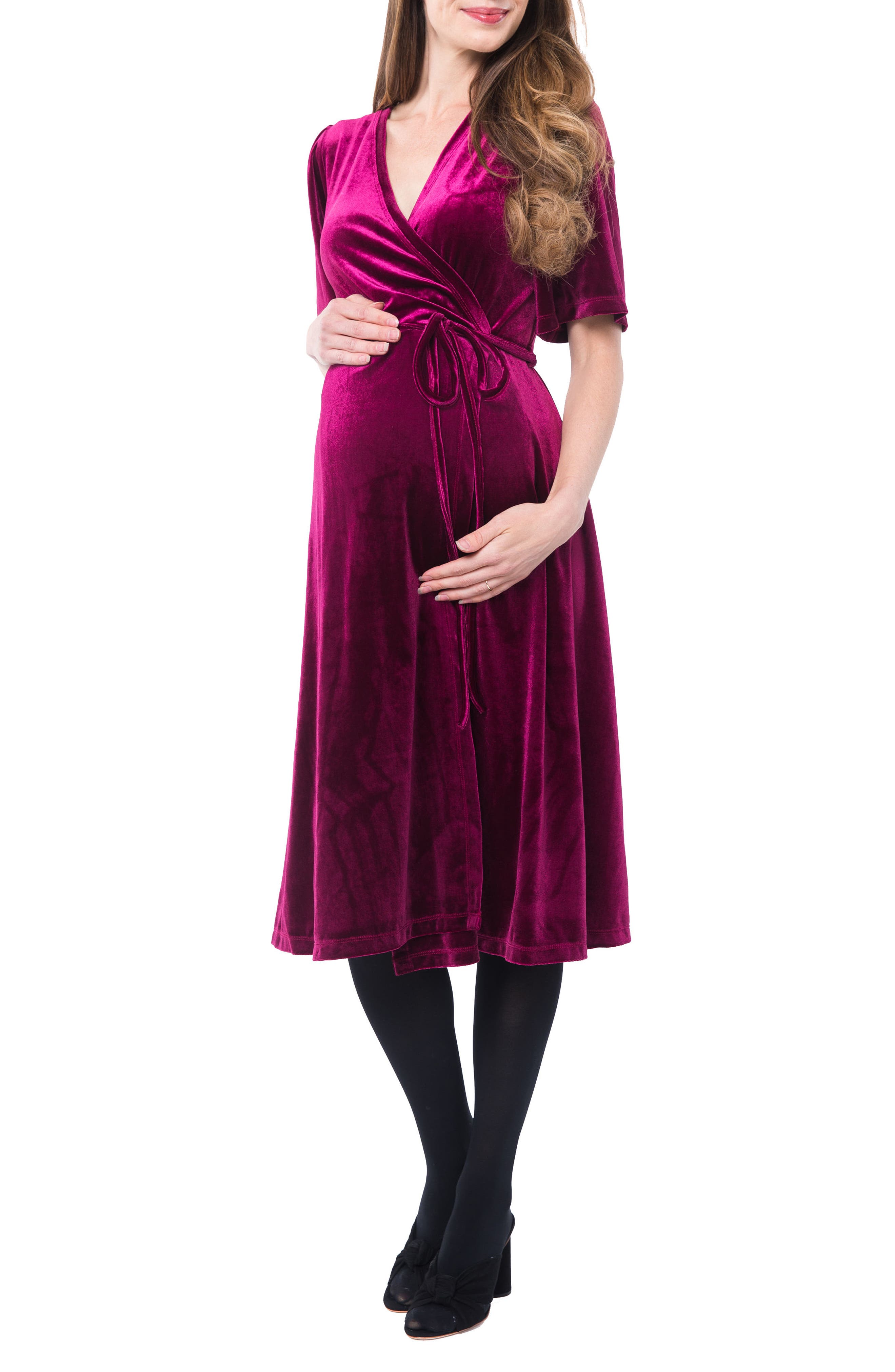 Nom Maternity Genevieve Velvet Maternity/nursing Dress