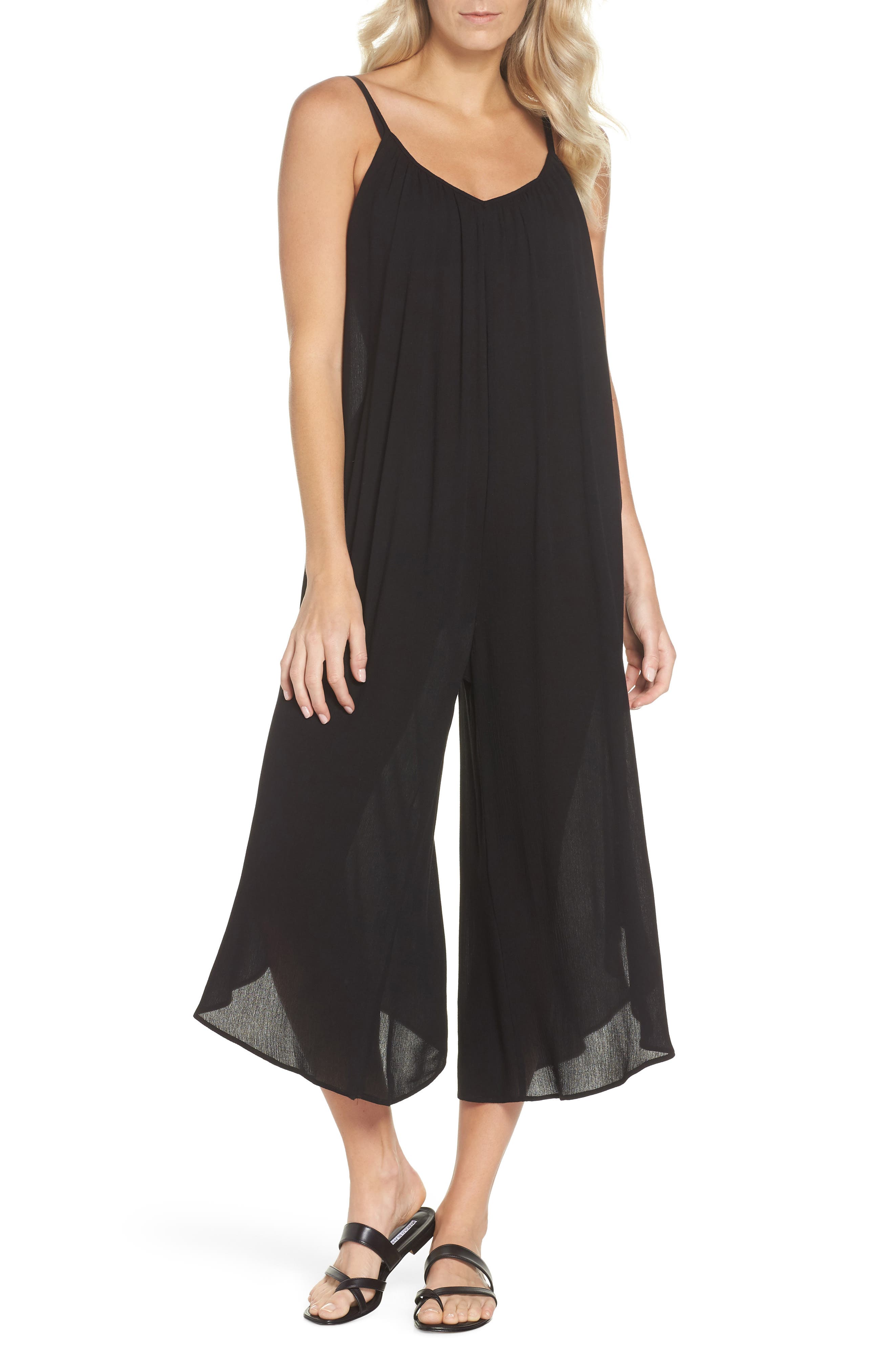 Elan Culotte Jumper Cover-Up, Black