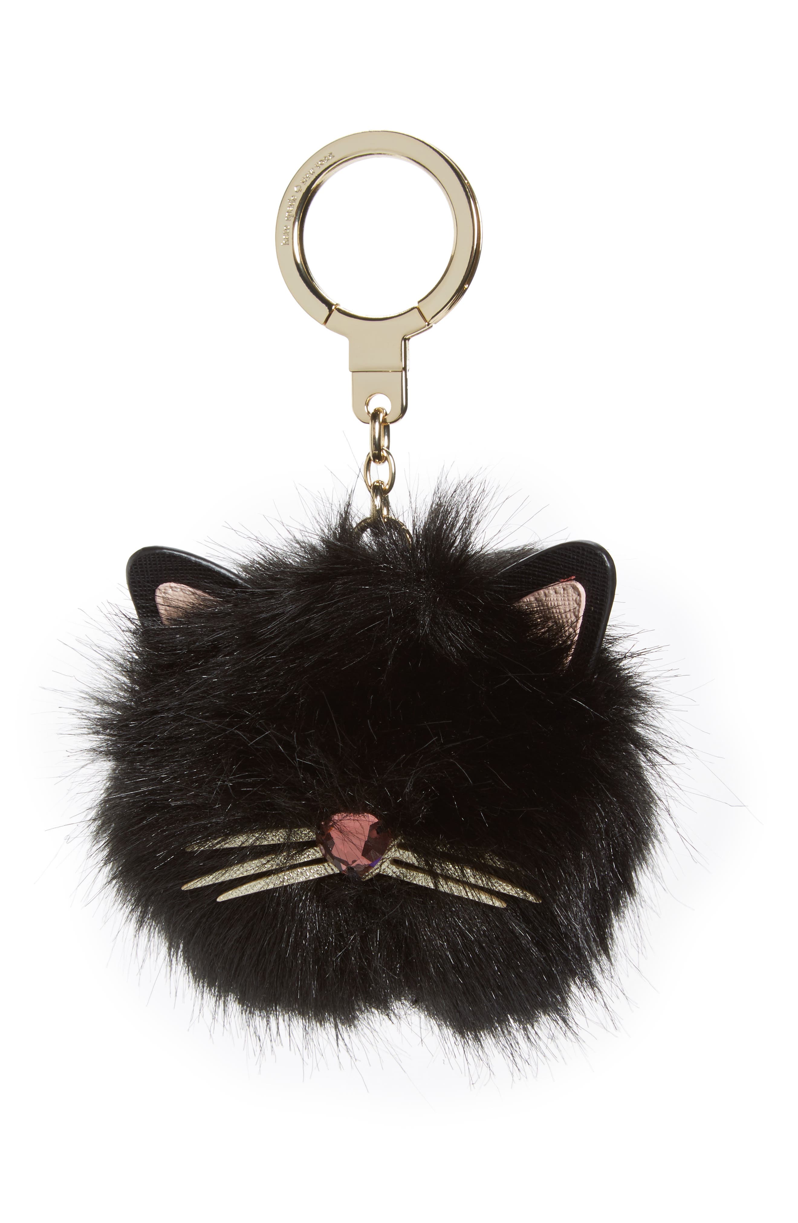 kate spade new york faux fur cat pom bag charm Nordstrom