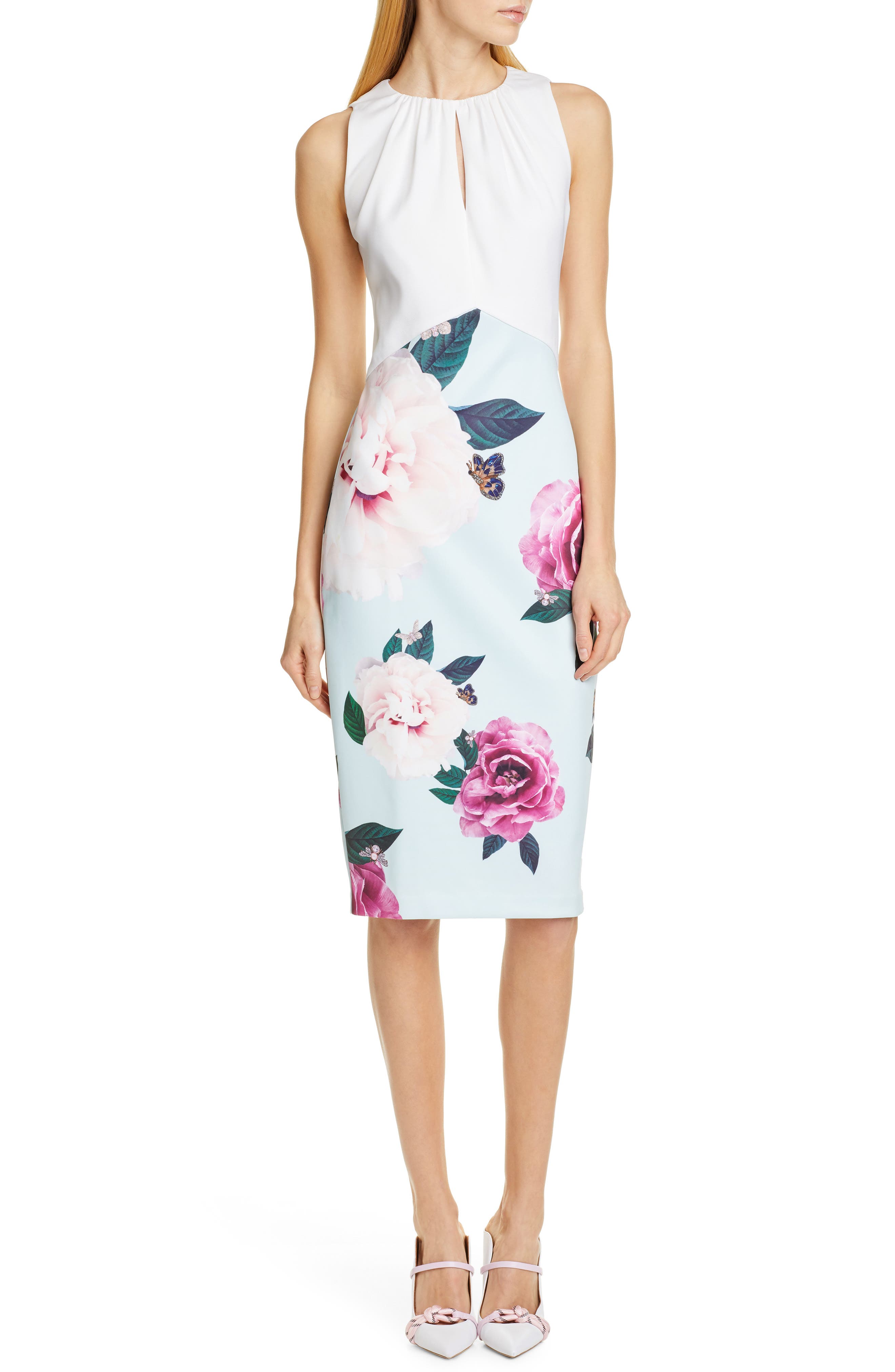 Ted Baker London Annile Magnificent Ruched Body-Con Dress, Green
