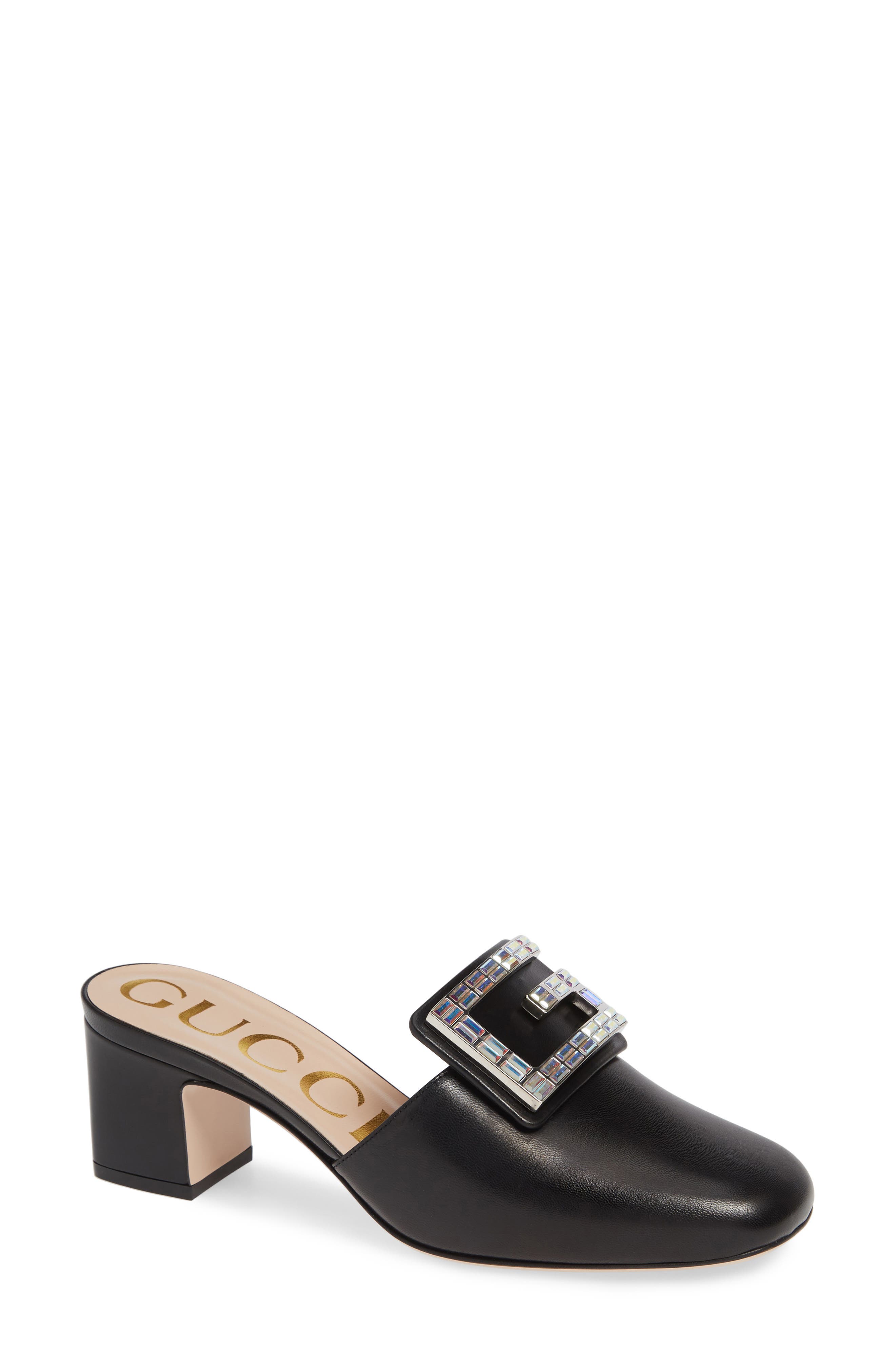 Shop Gucci Madelyn Crystal G Mule In 