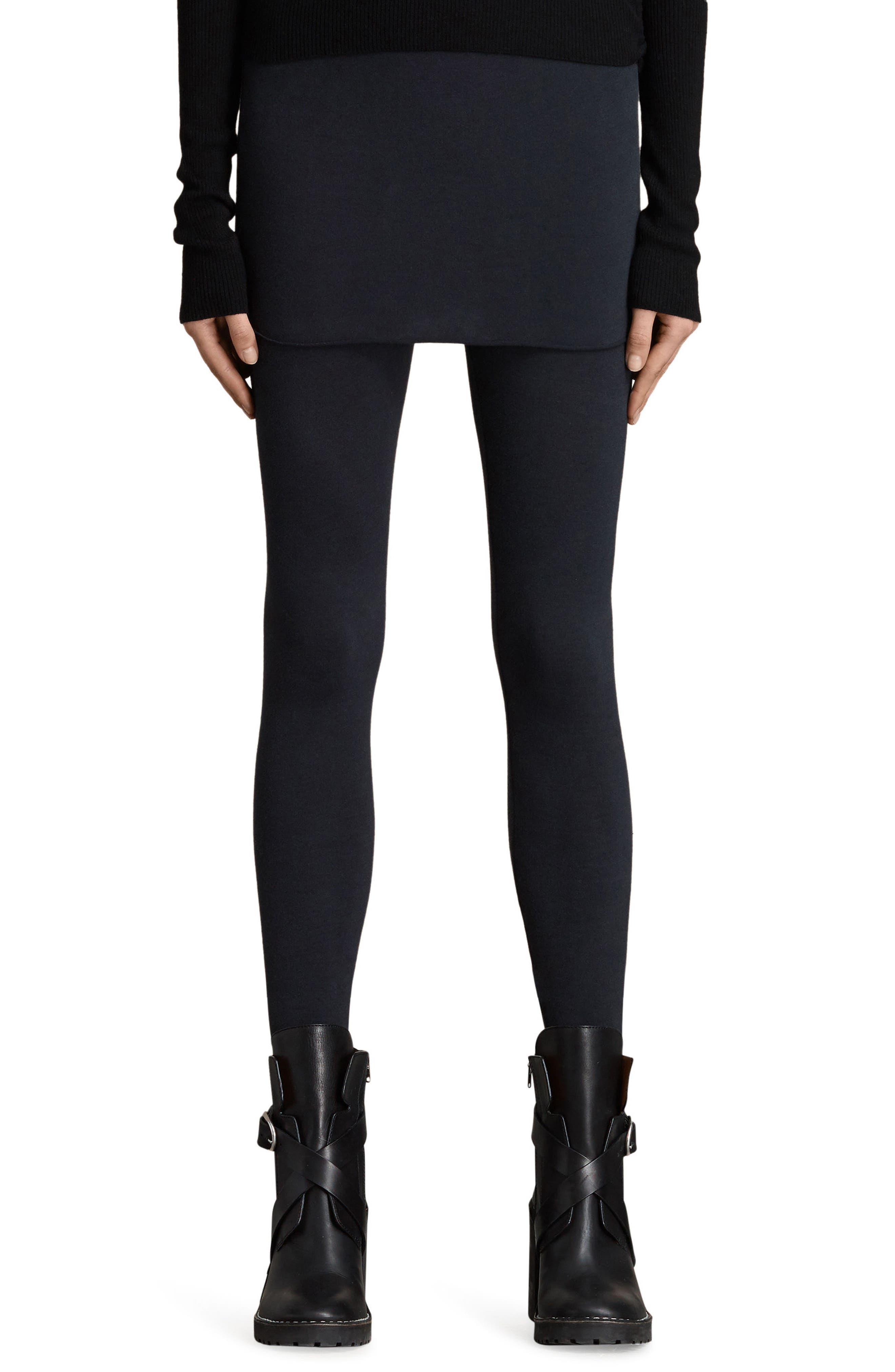 Allsaints Raffi Skirted Leggings, Black