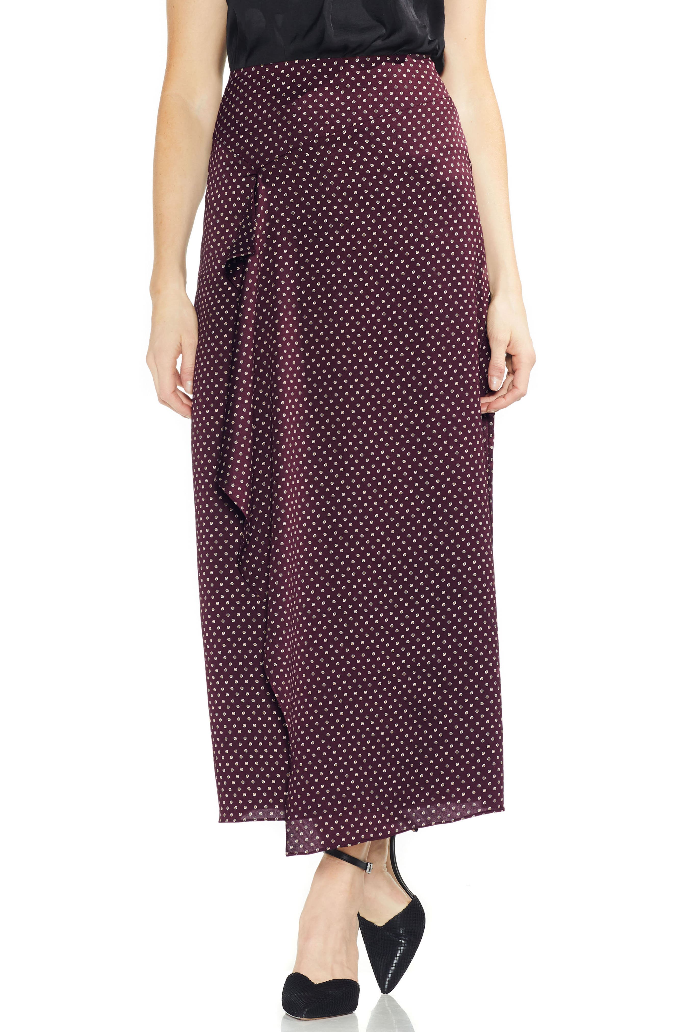 Vince Camuto Asymmetrical Ruffle Trinket Maxi Skirt