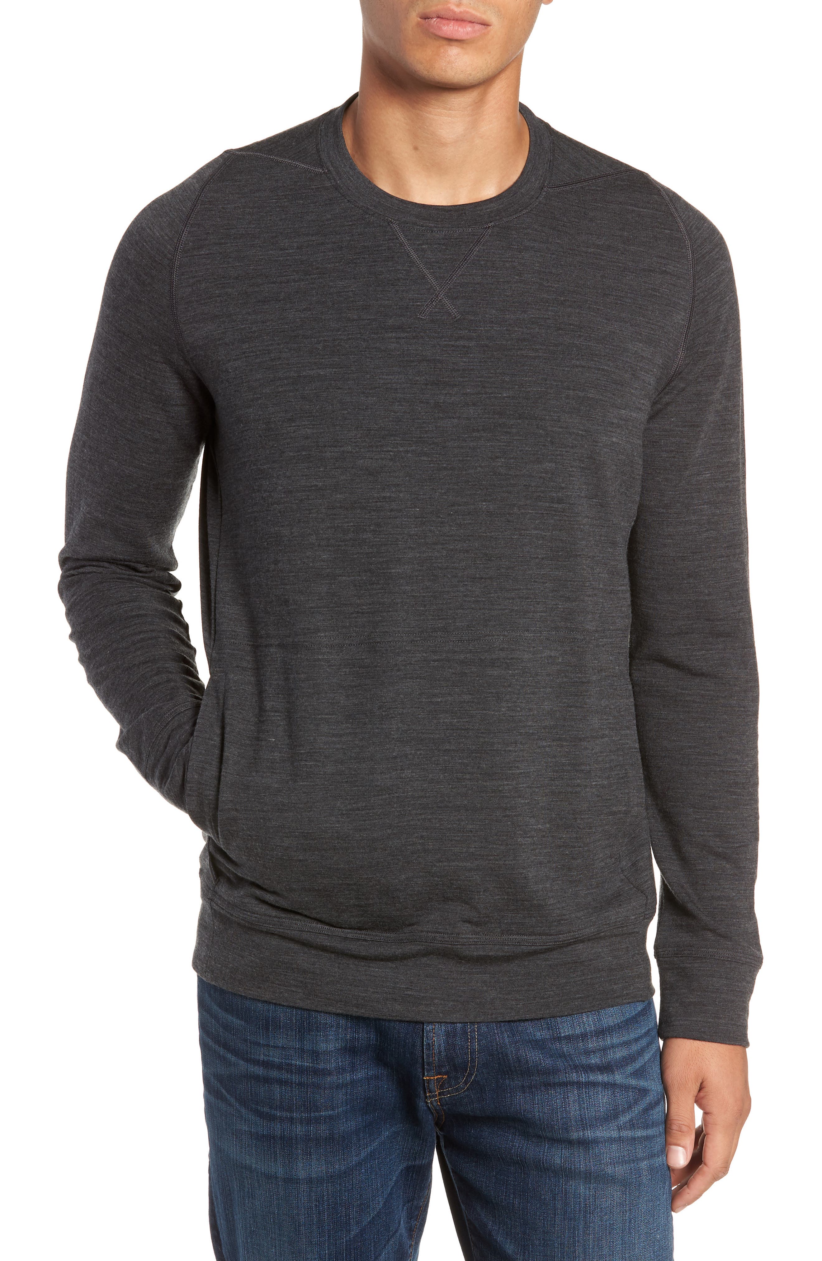 Icebreaker Shifter Merino Wool Blend Crewneck Sweater, Grey