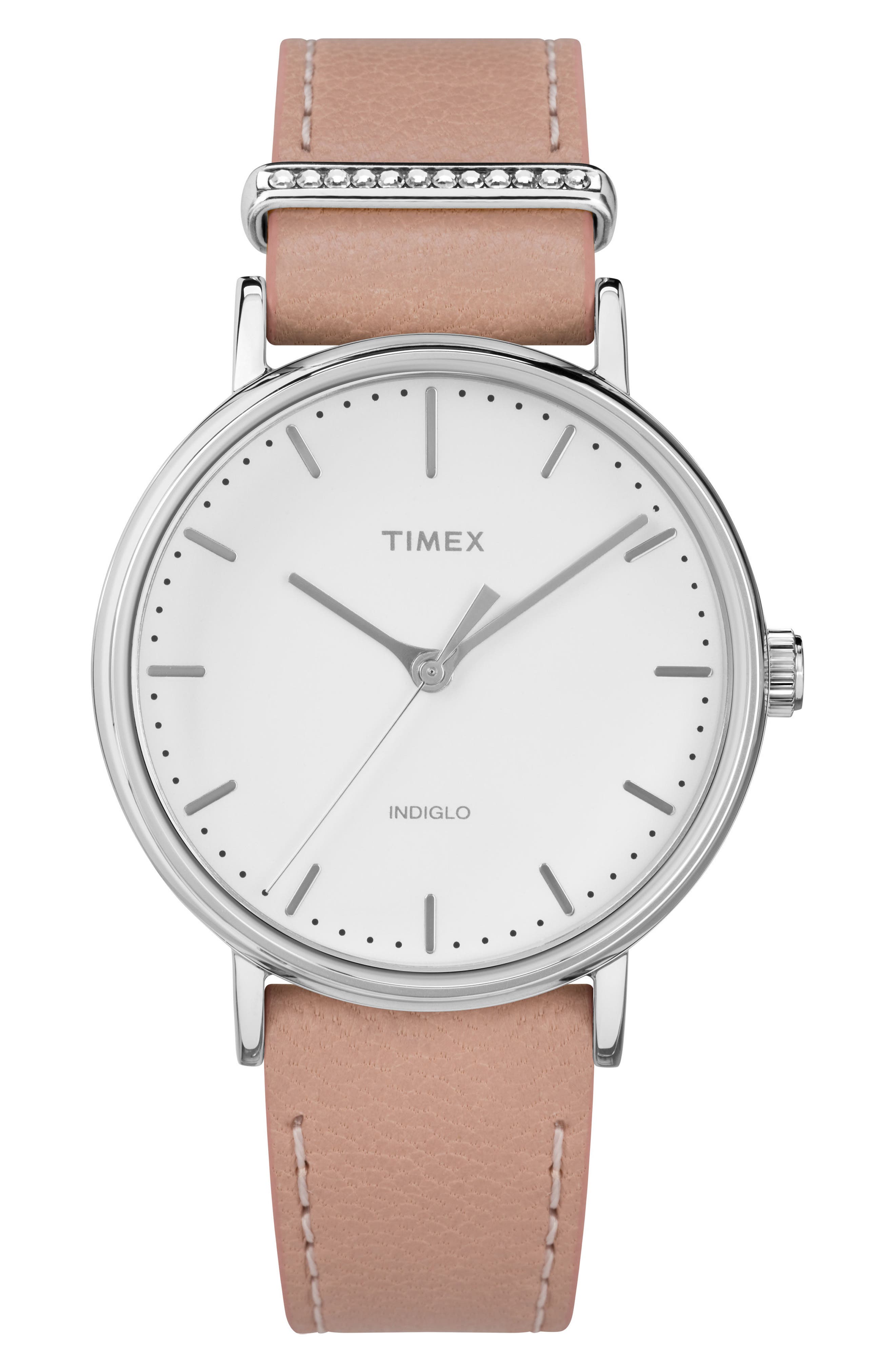 Timex Fairfield Leather Strap Watch, 37Mm