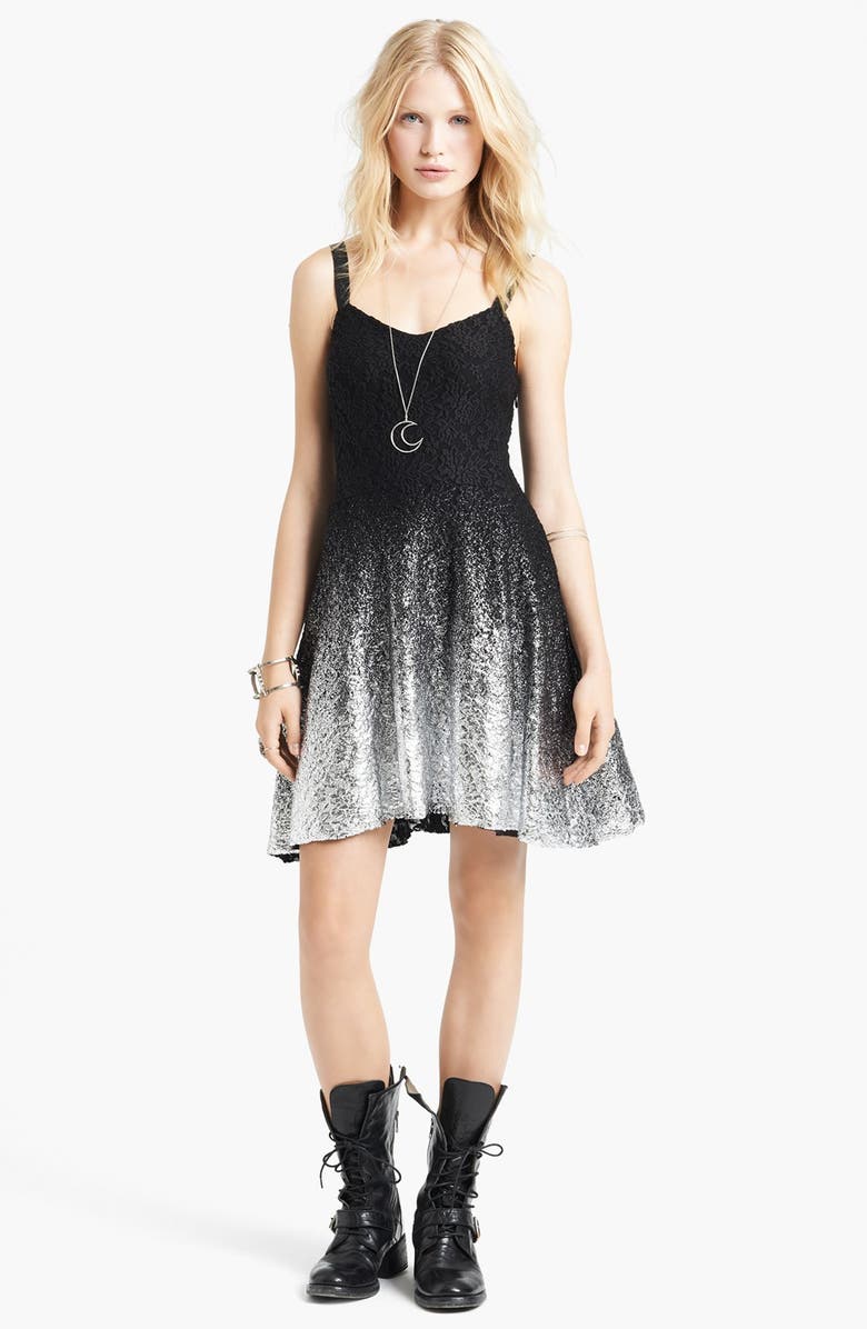 Free People Foiled Ombré Lace Fit & Flare Dress | Nordstrom