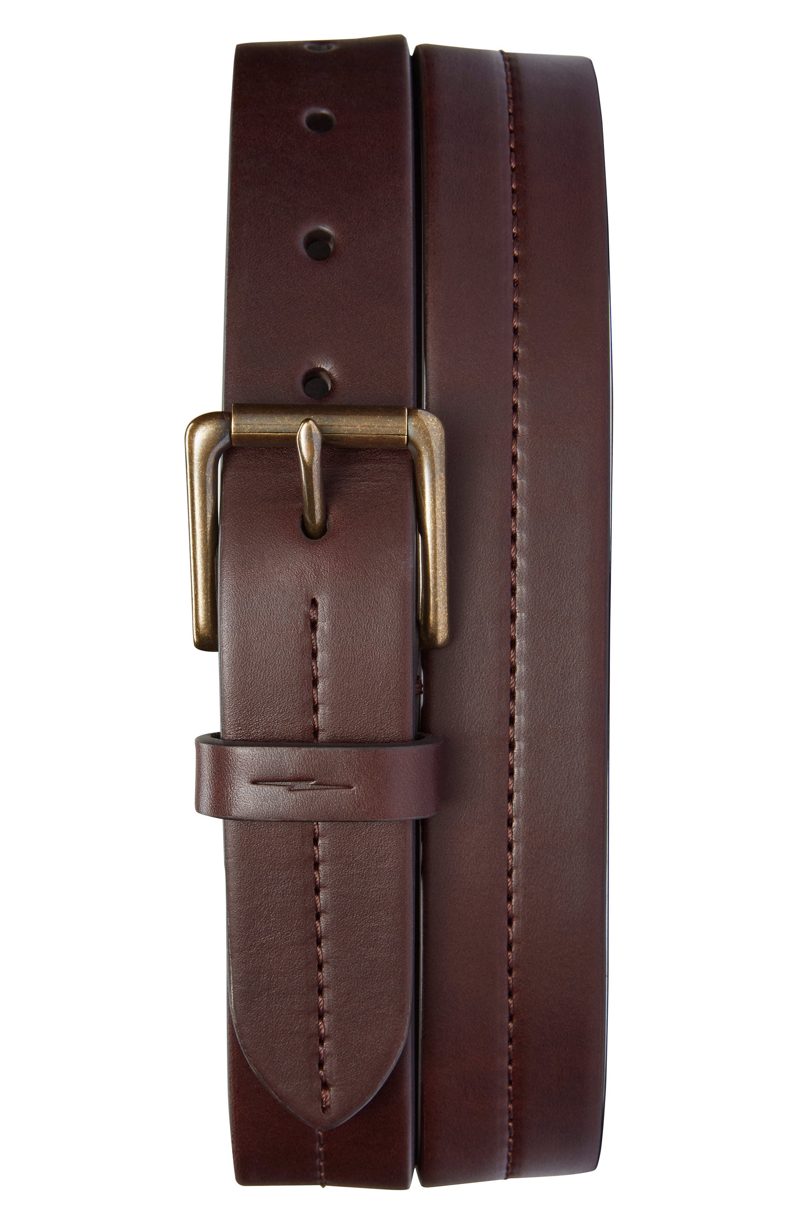 Shinola Leather Belt, Deep Brown