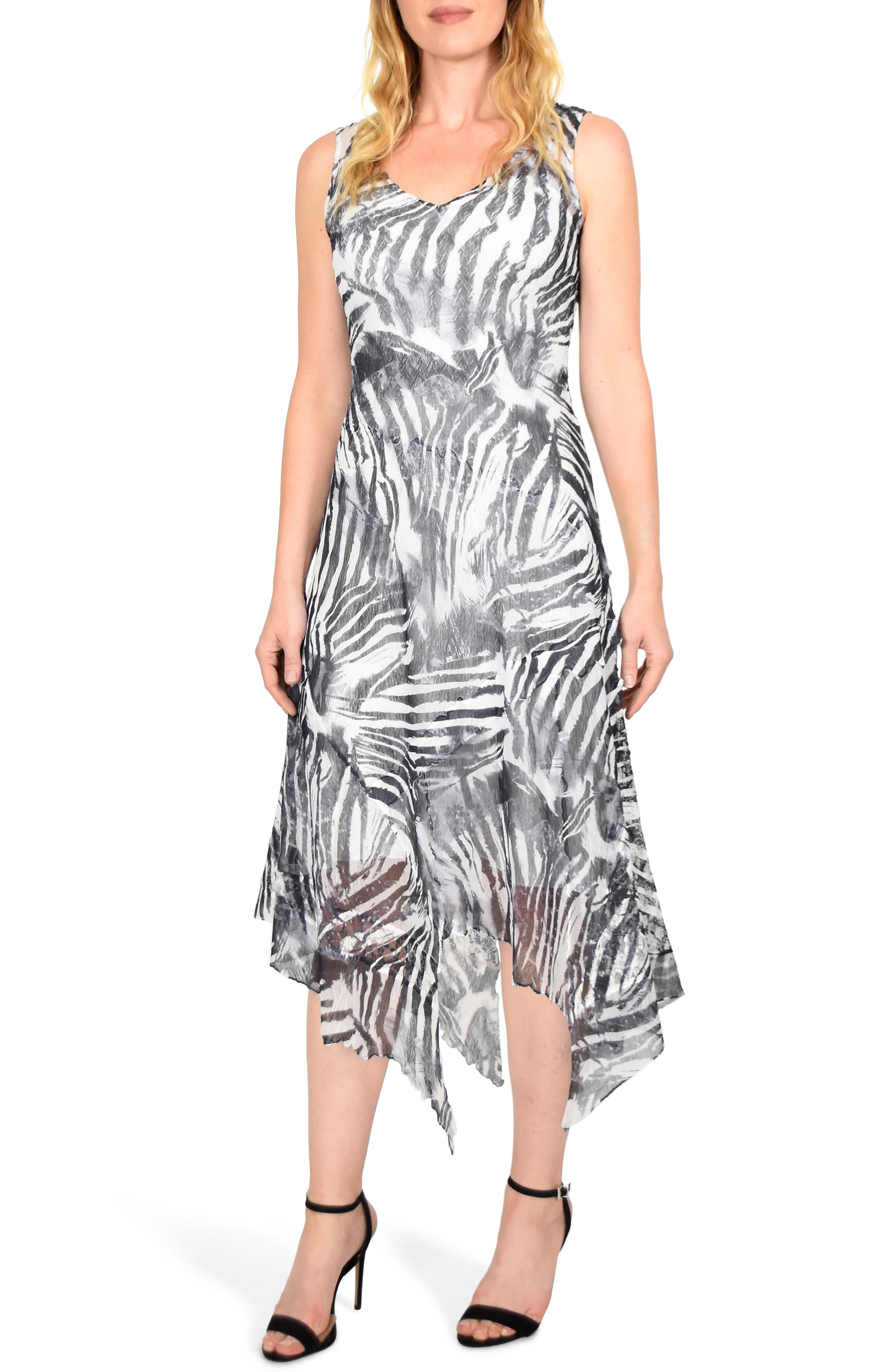 Komarov Handkerchief Hem Dress, Black
