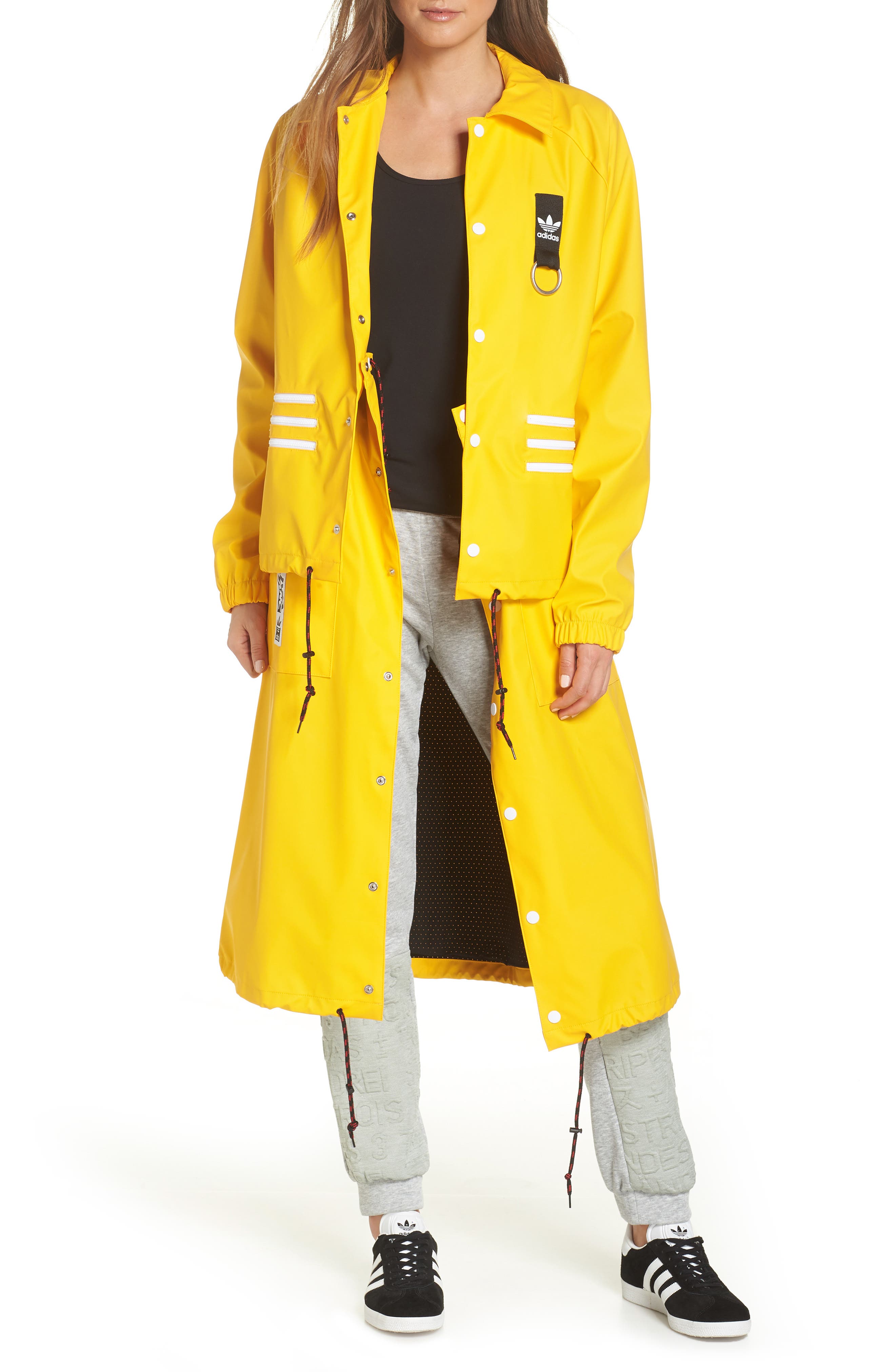 Adidas Originals X Olivia Oblanc Convertible Trench Coat, Yellow