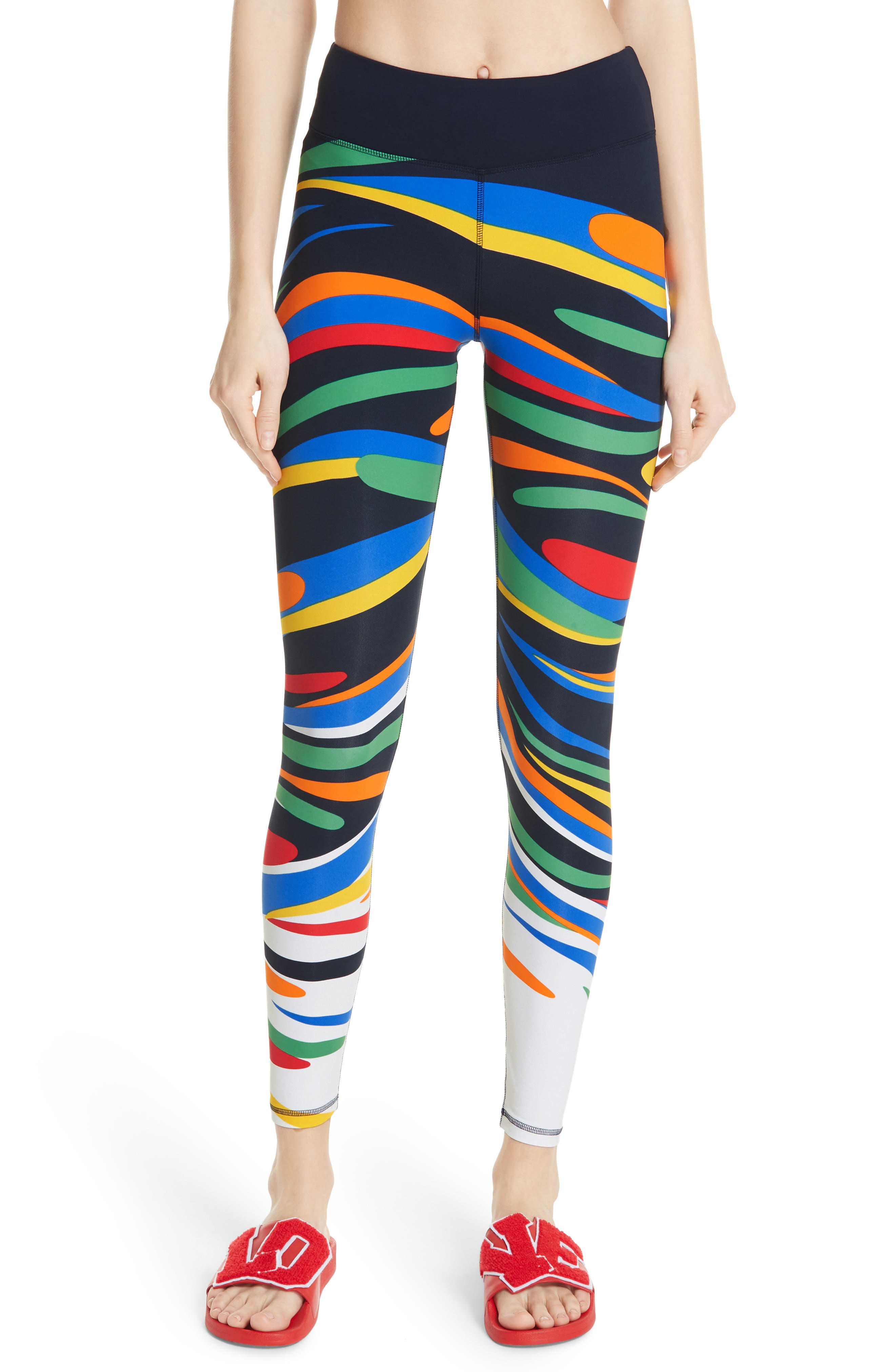 Tory Sport Splash Leggings, Blue