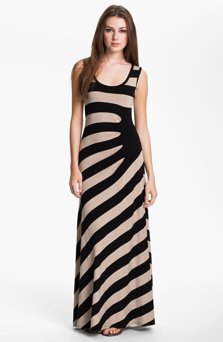Calvin Klein Asymmetrical Stripe Maxi Tank Dress | Nordstrom