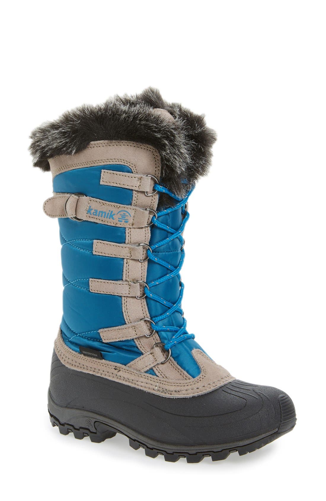 Kamik Snowvalley Waterproof Boot With Faux Fur Cuff, Blue