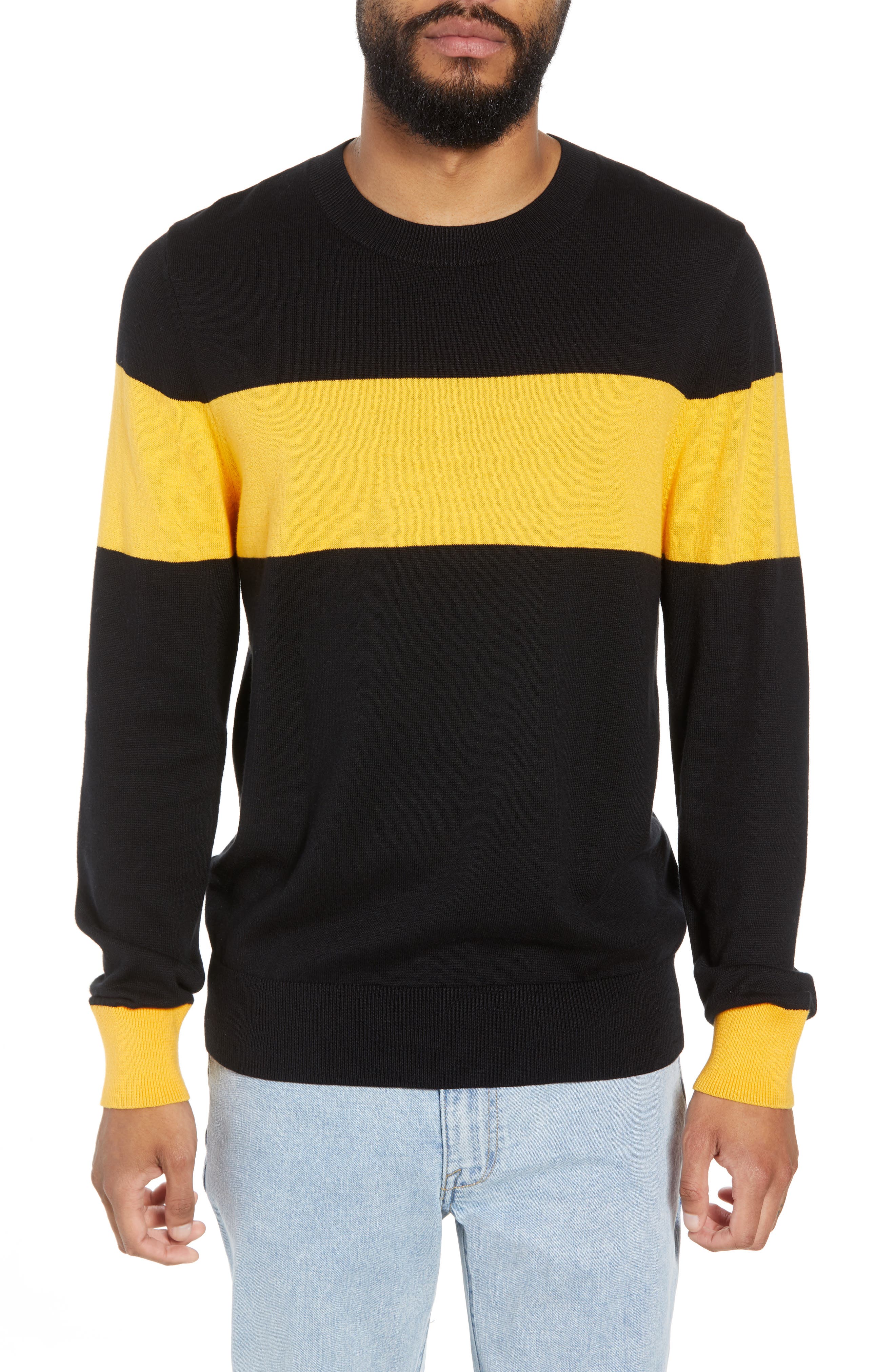 The Rail Rugby Stripe Sweater, Black