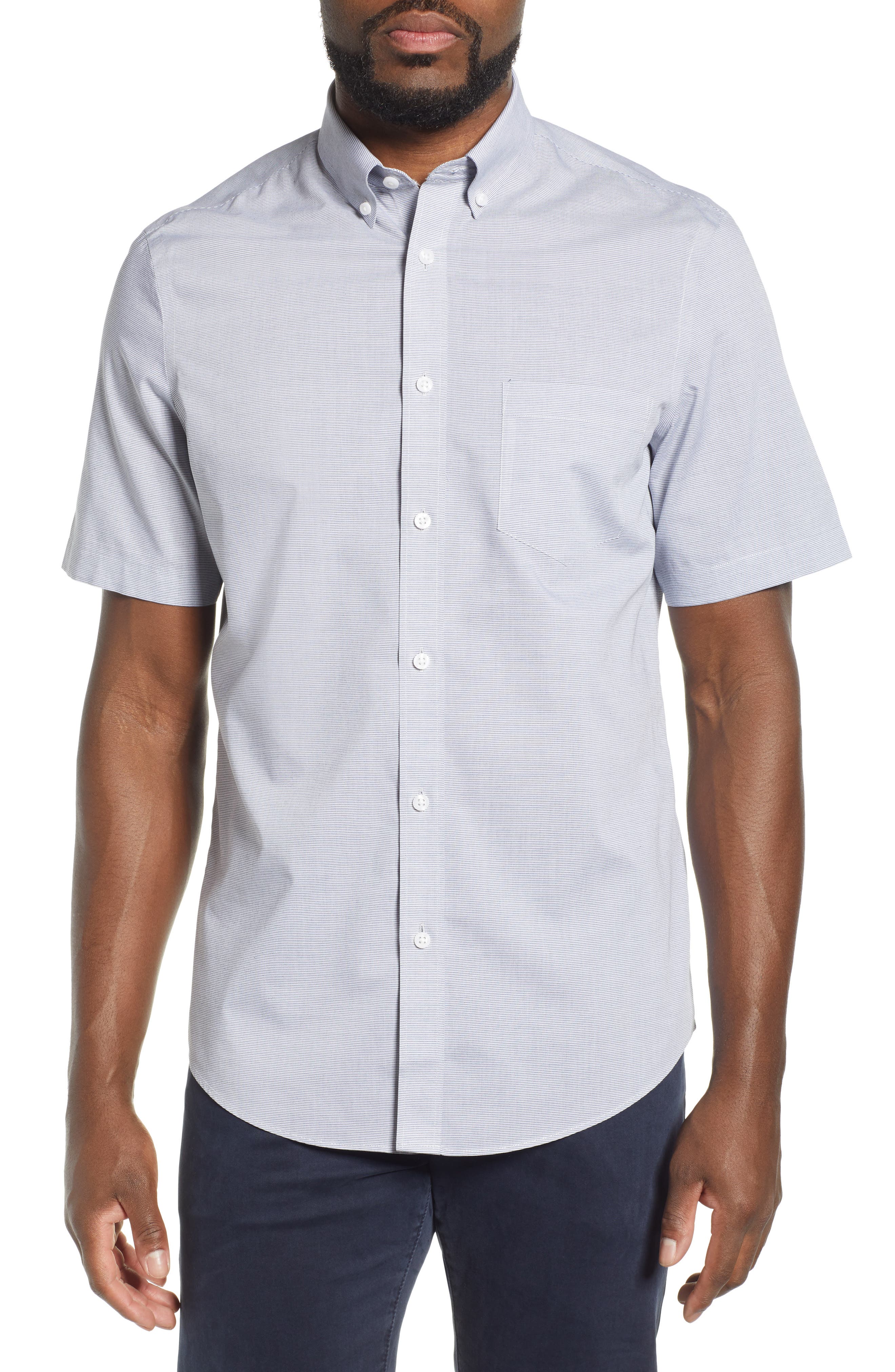 Nordstrom Shop Smartcare(TM) Regular Fit Sport Shirt, Blue