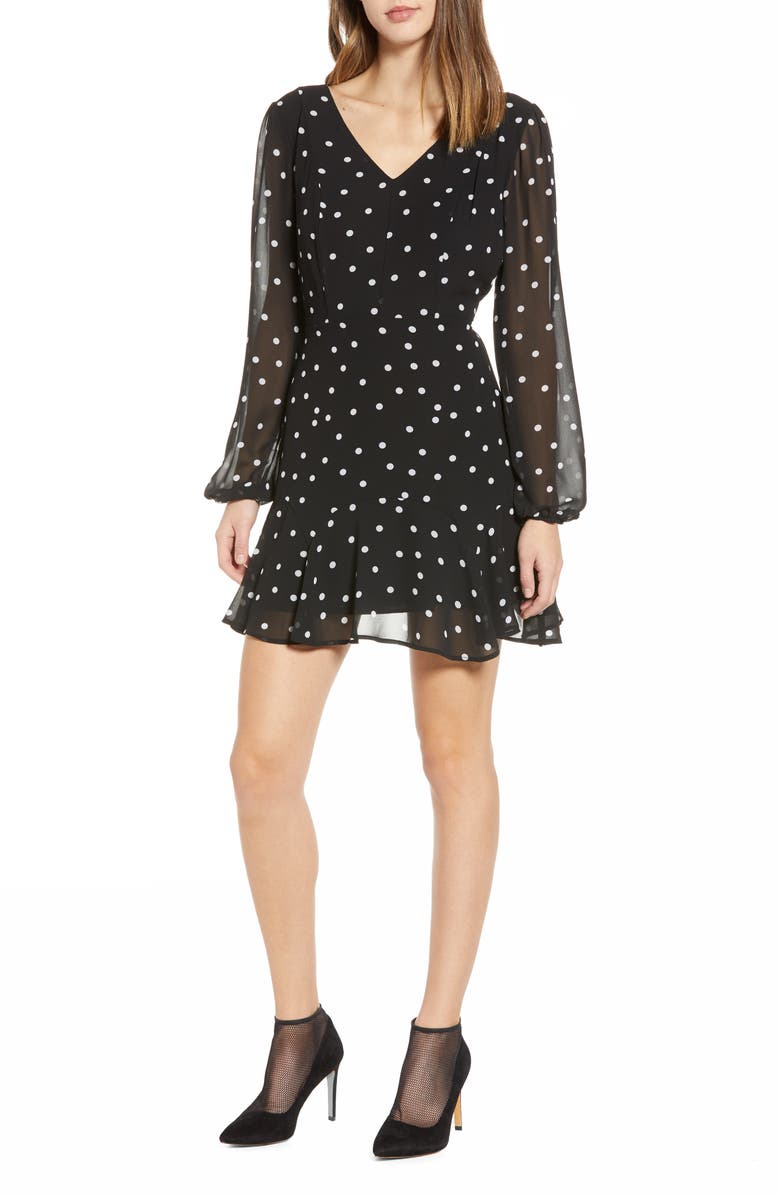 Polka Dot Deep-V Minidress
