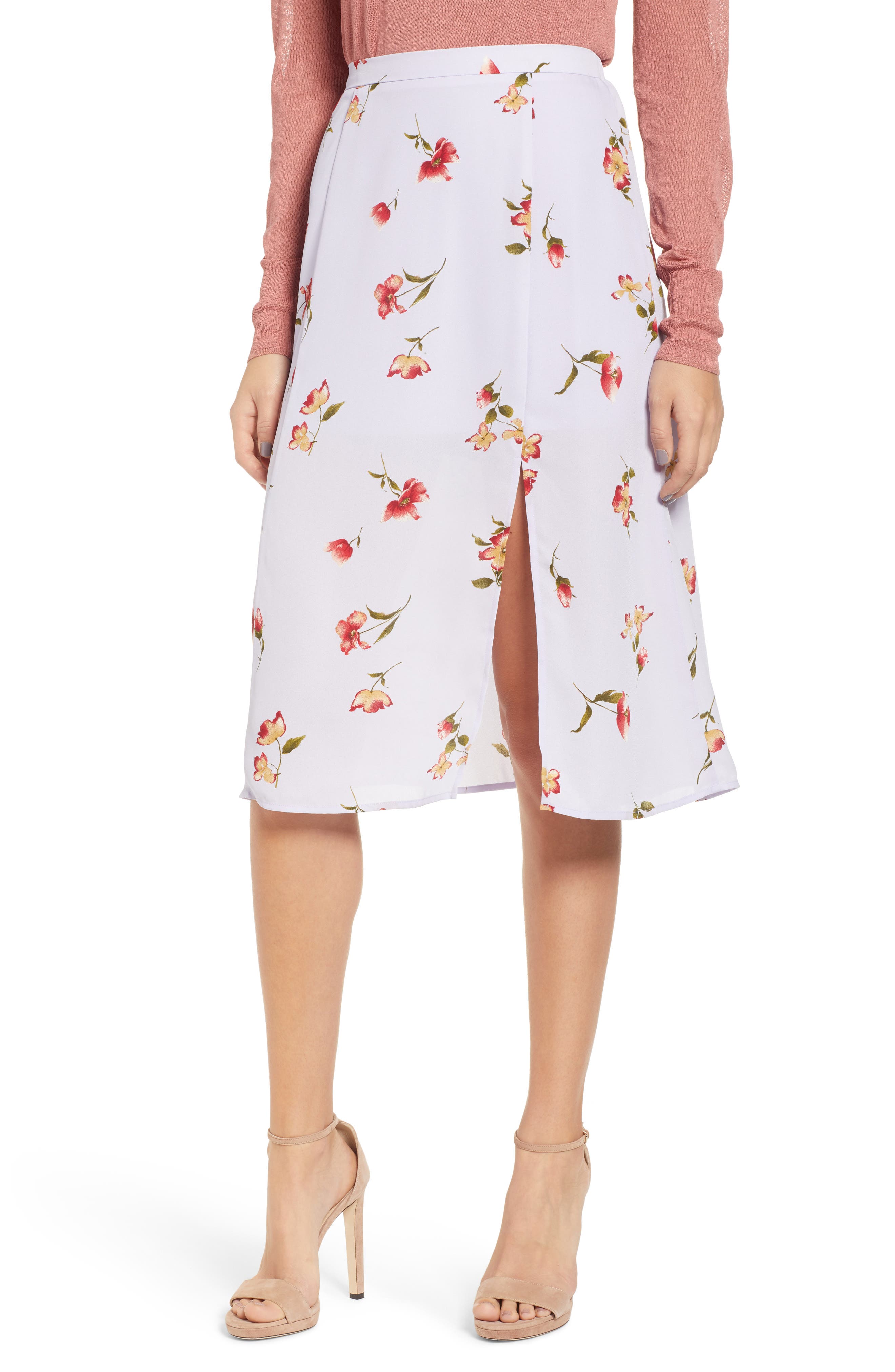 Leith Print Skirt, Purple