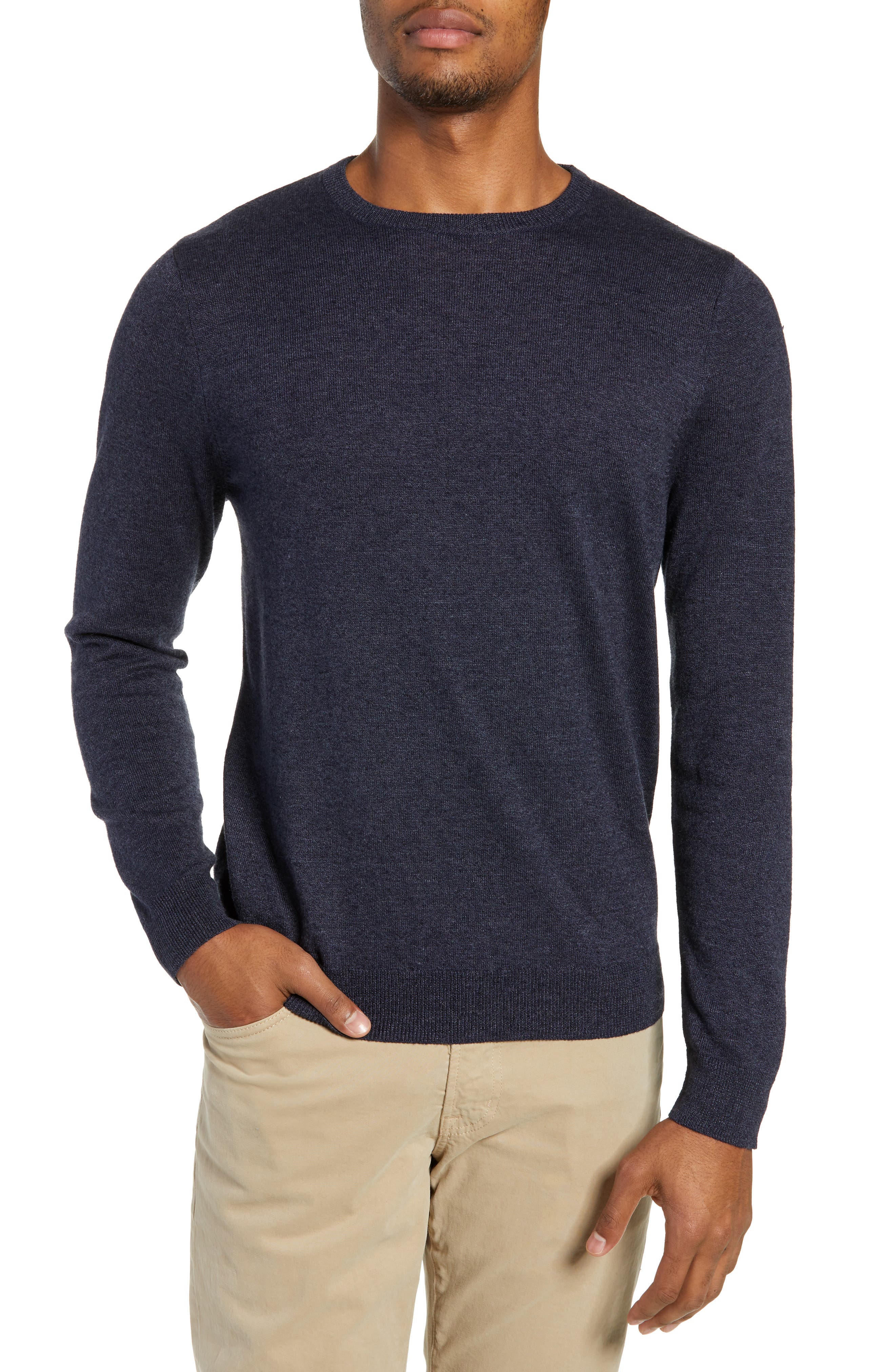 Nordstrom Shop Regular Fit Crewneck Sweater, Blue