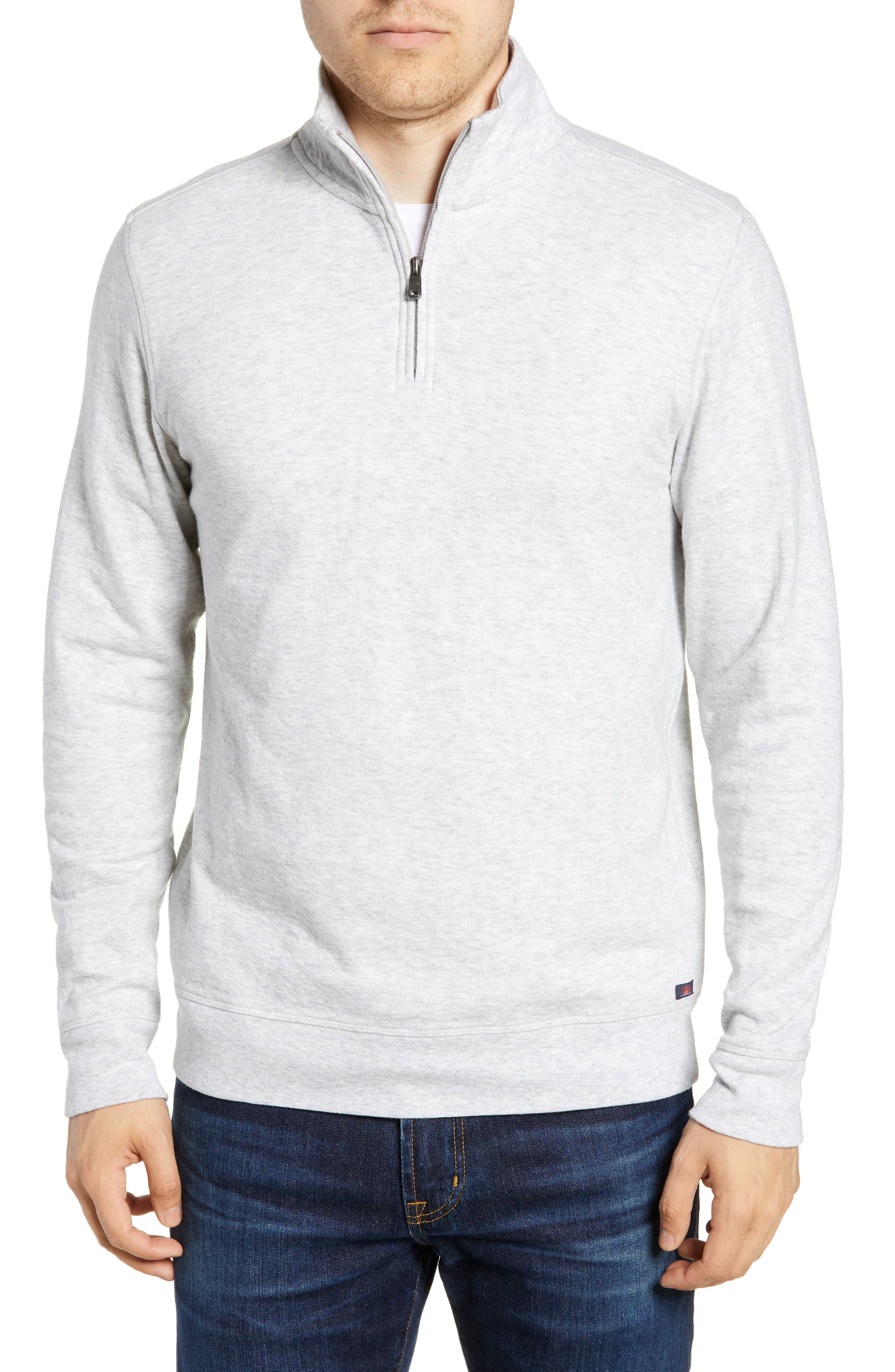 Faherty Brand Dual Knit Regular Fit Quarter Zip Pullover