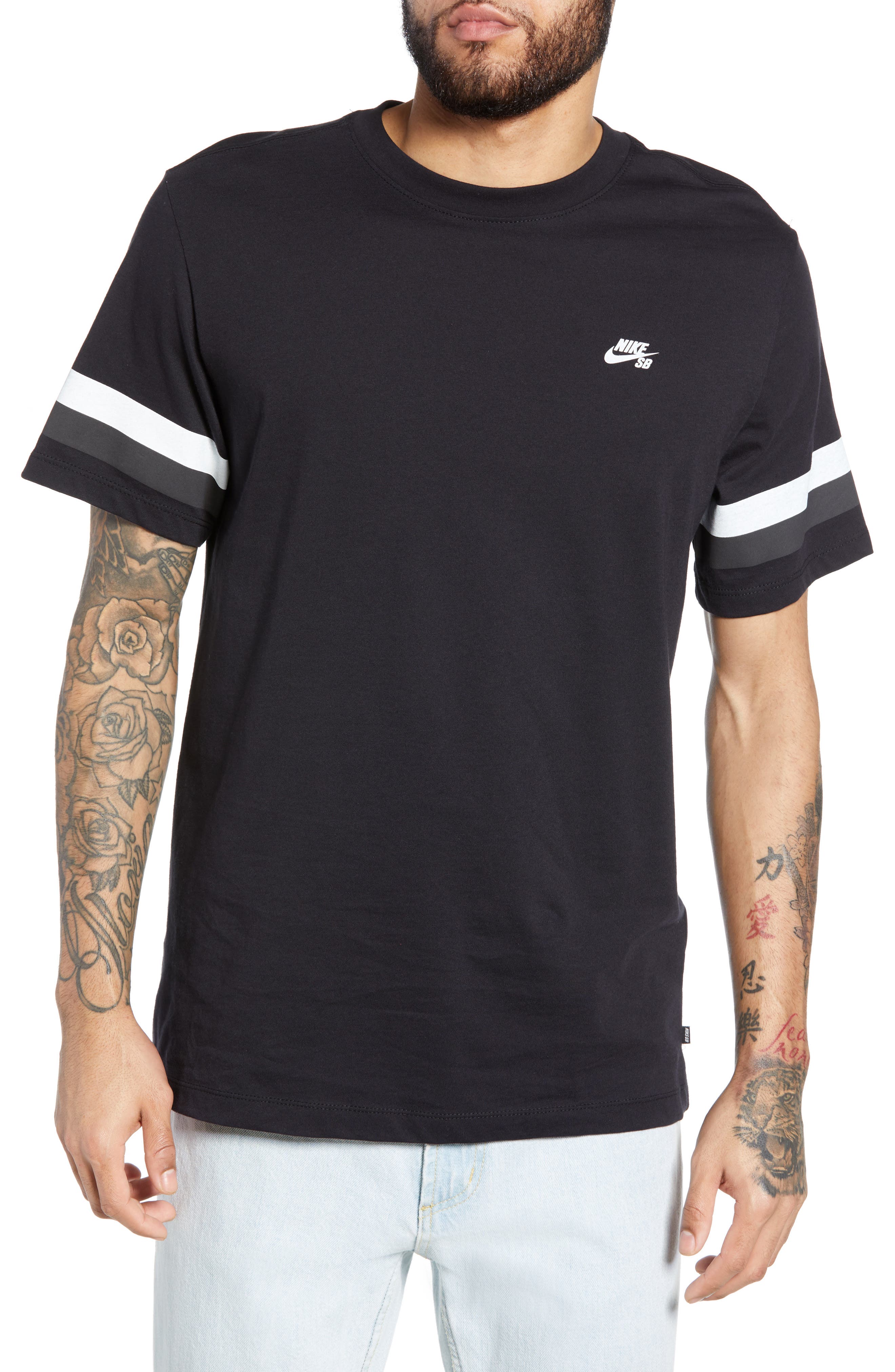 Nike Sb Sleeve Stripe T-Shirt, Black