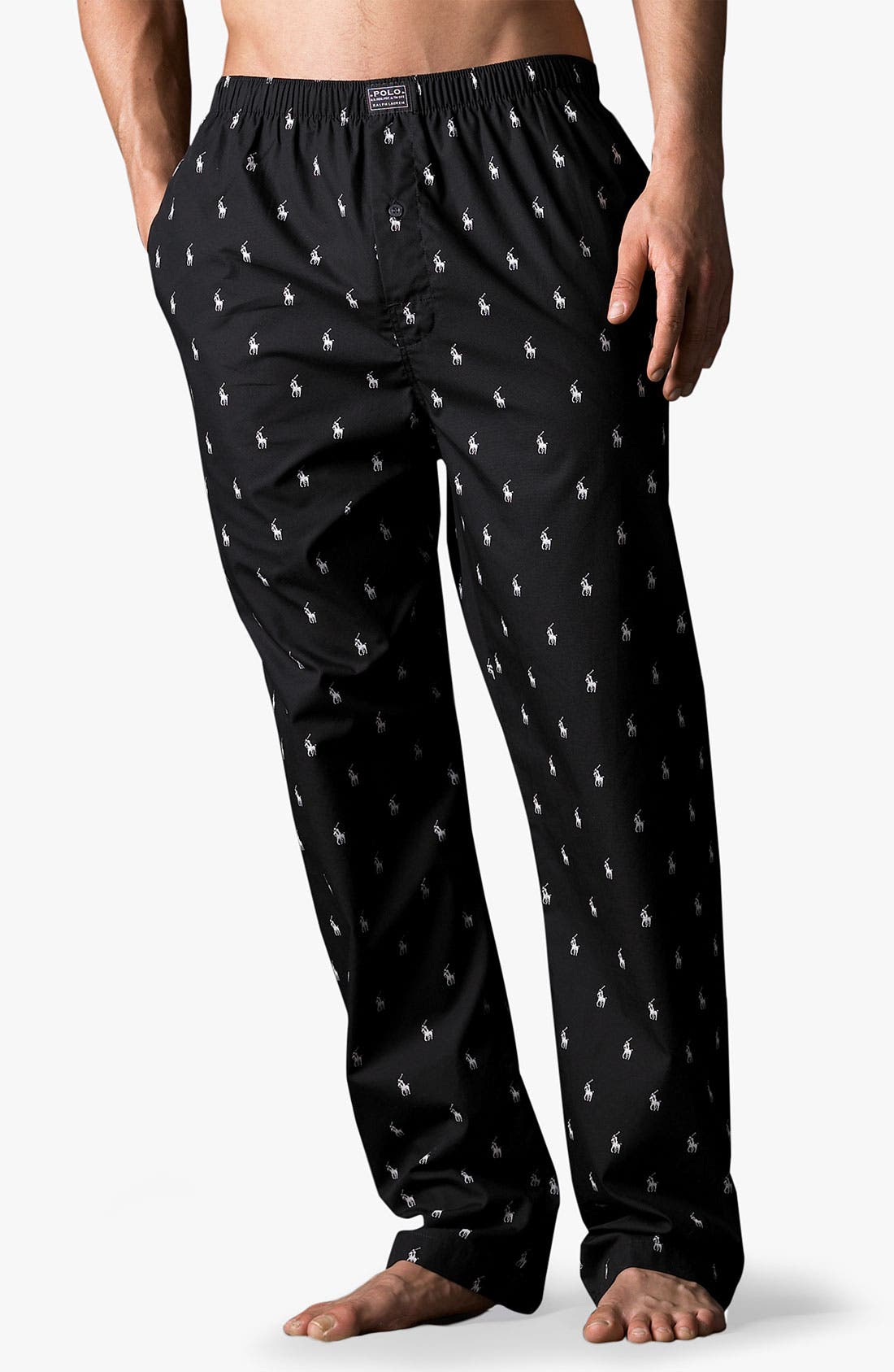 Big & Tall Polo Ralph Lauren Print Pajama Pants - Black